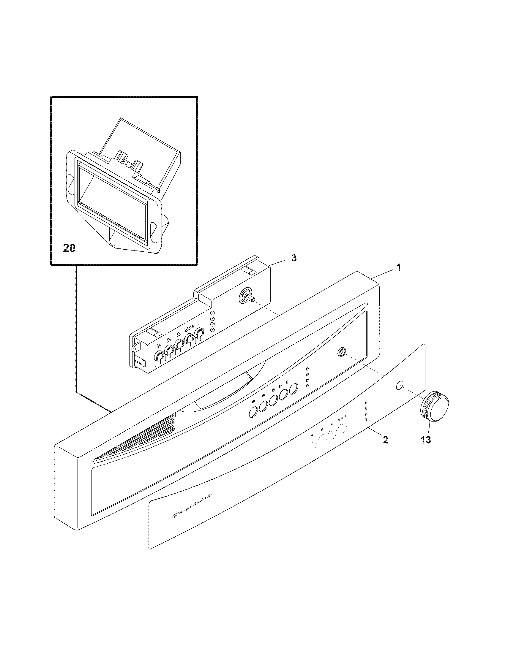 Frigidaire FDB1250REC0 control panel diagram