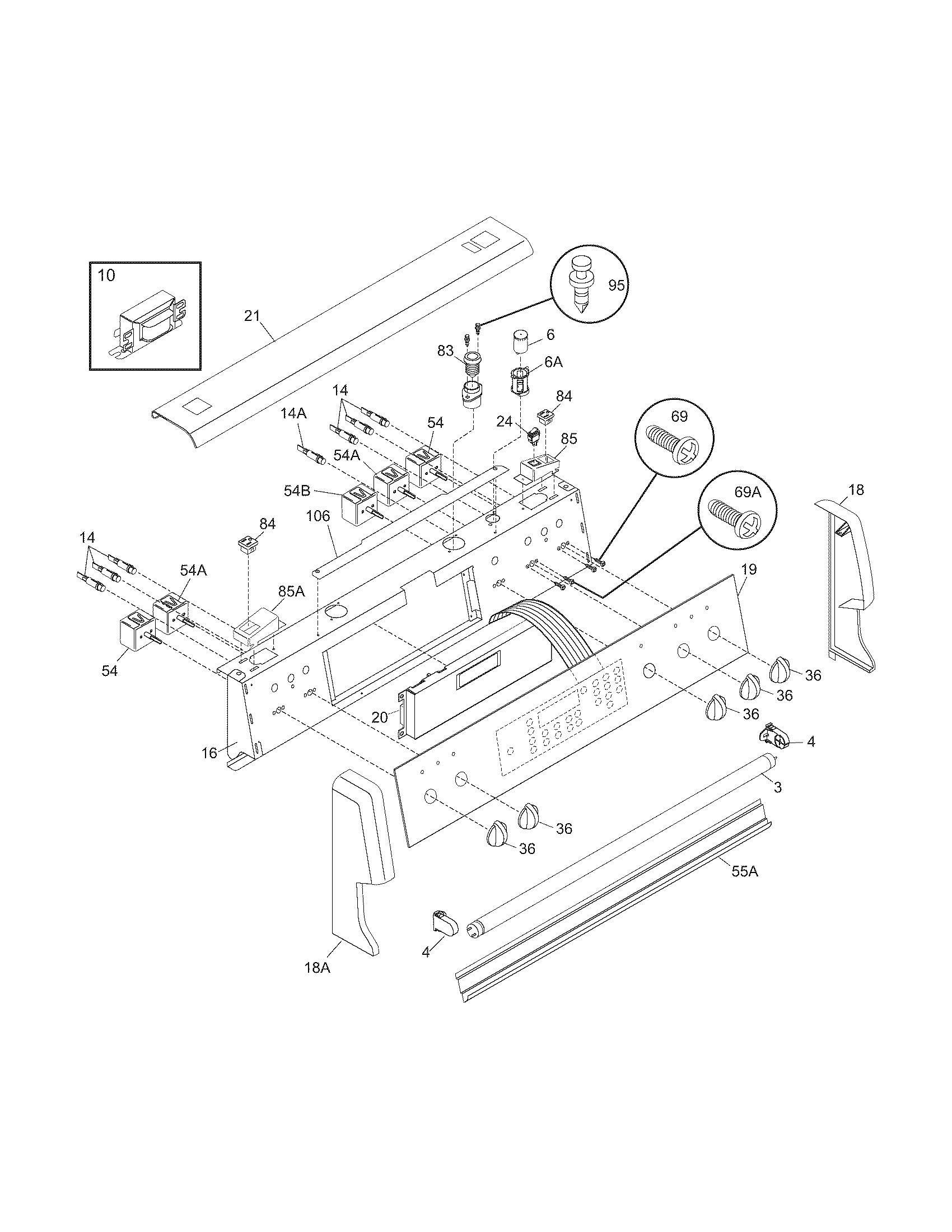 Frigidaire PGLEF387CS5 backguard diagram
