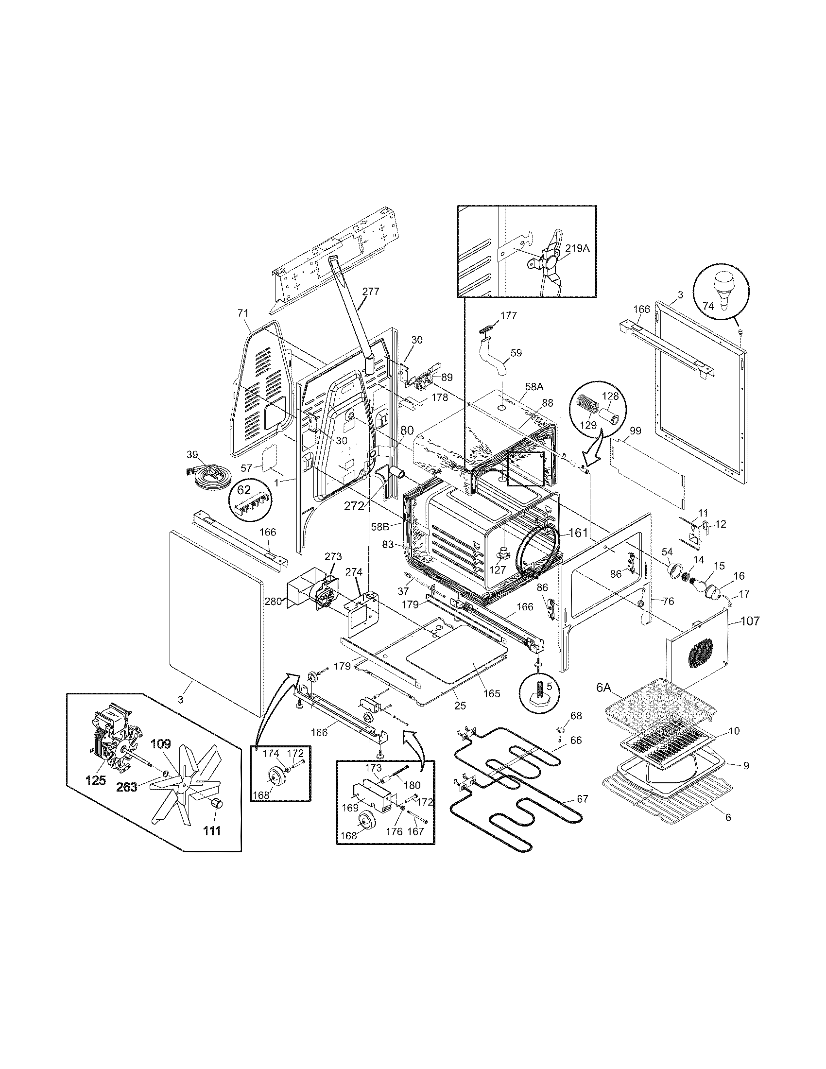 Frigidaire PGLEF387CS5 body diagram
