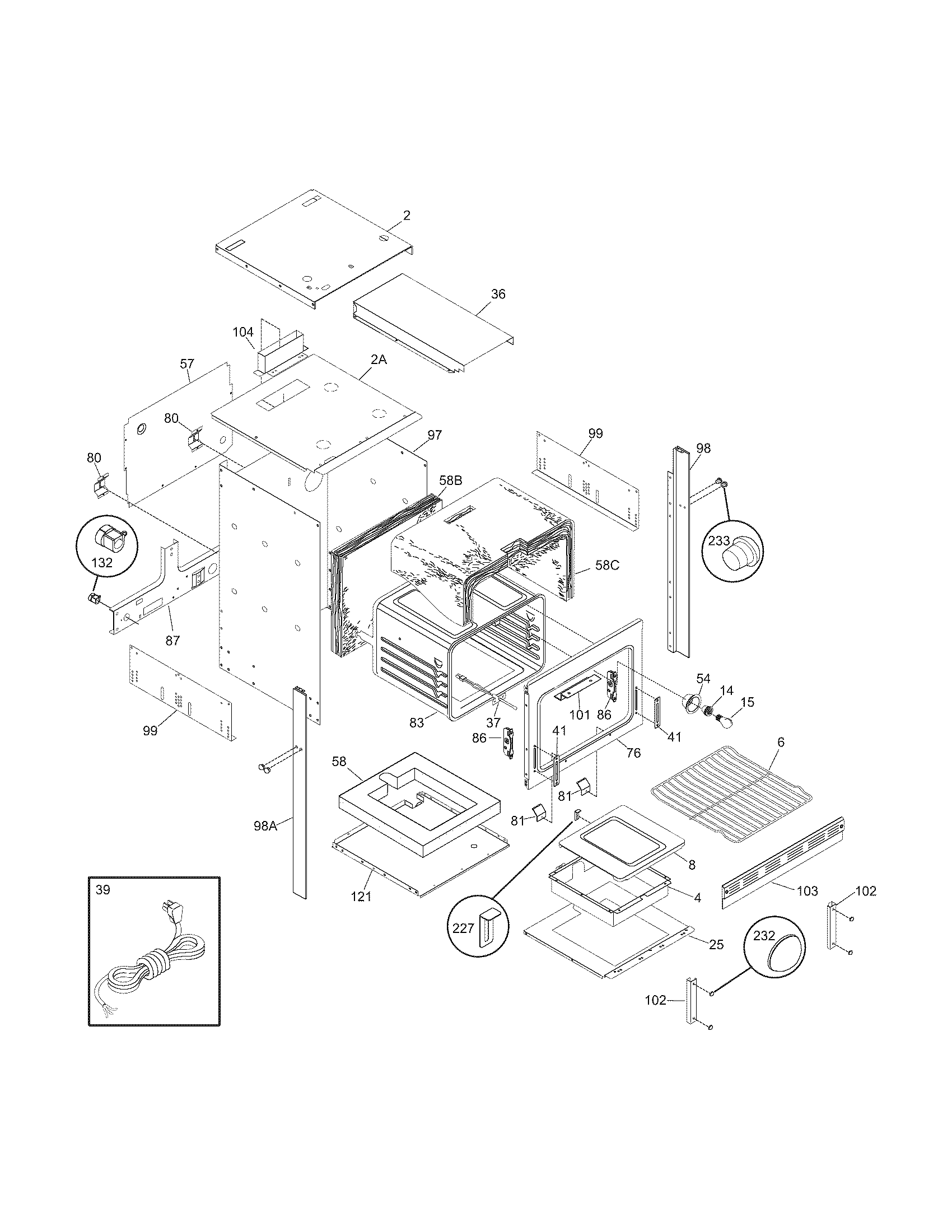Frigidaire FGB24L2ECA body diagram