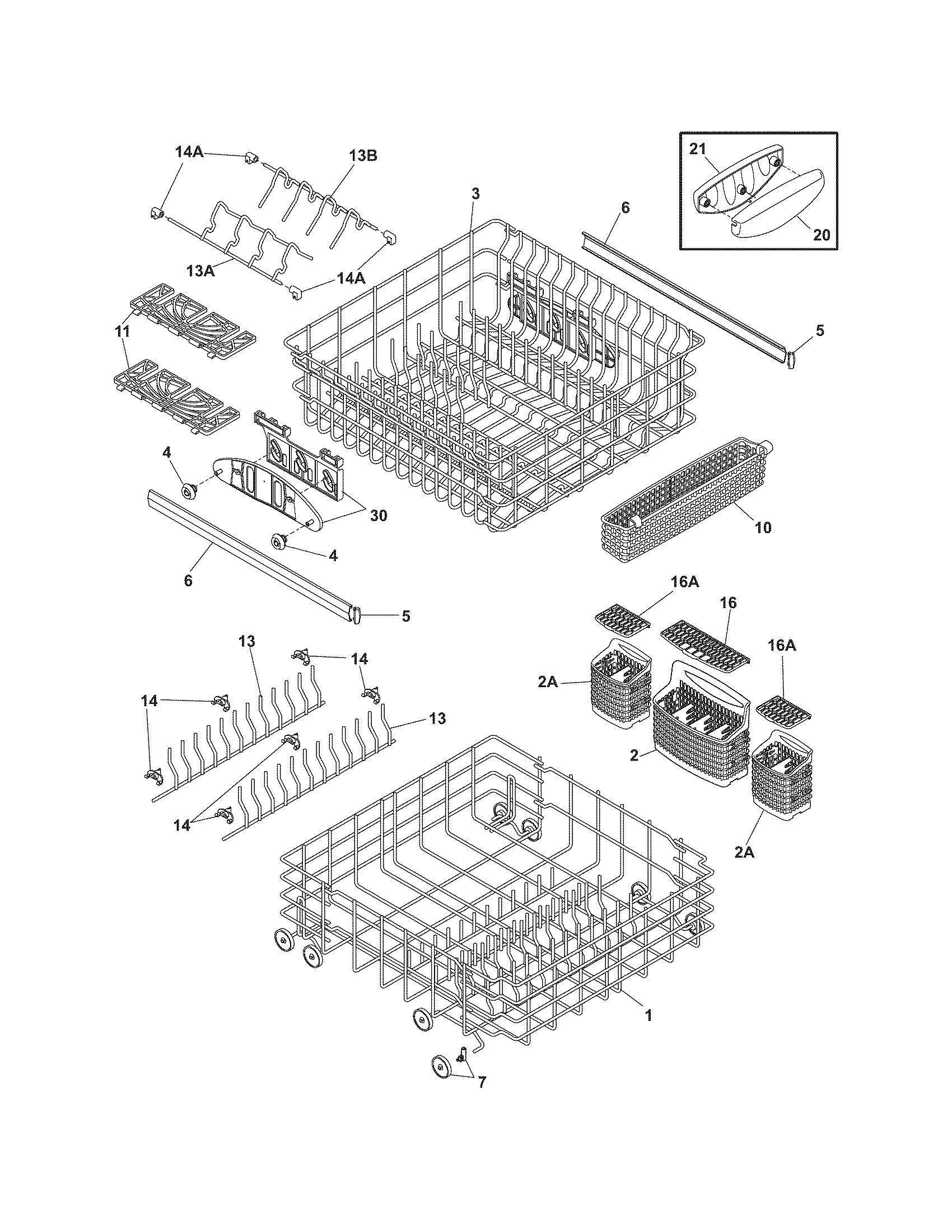 Frigidaire PLD2851RDC2 racks diagram