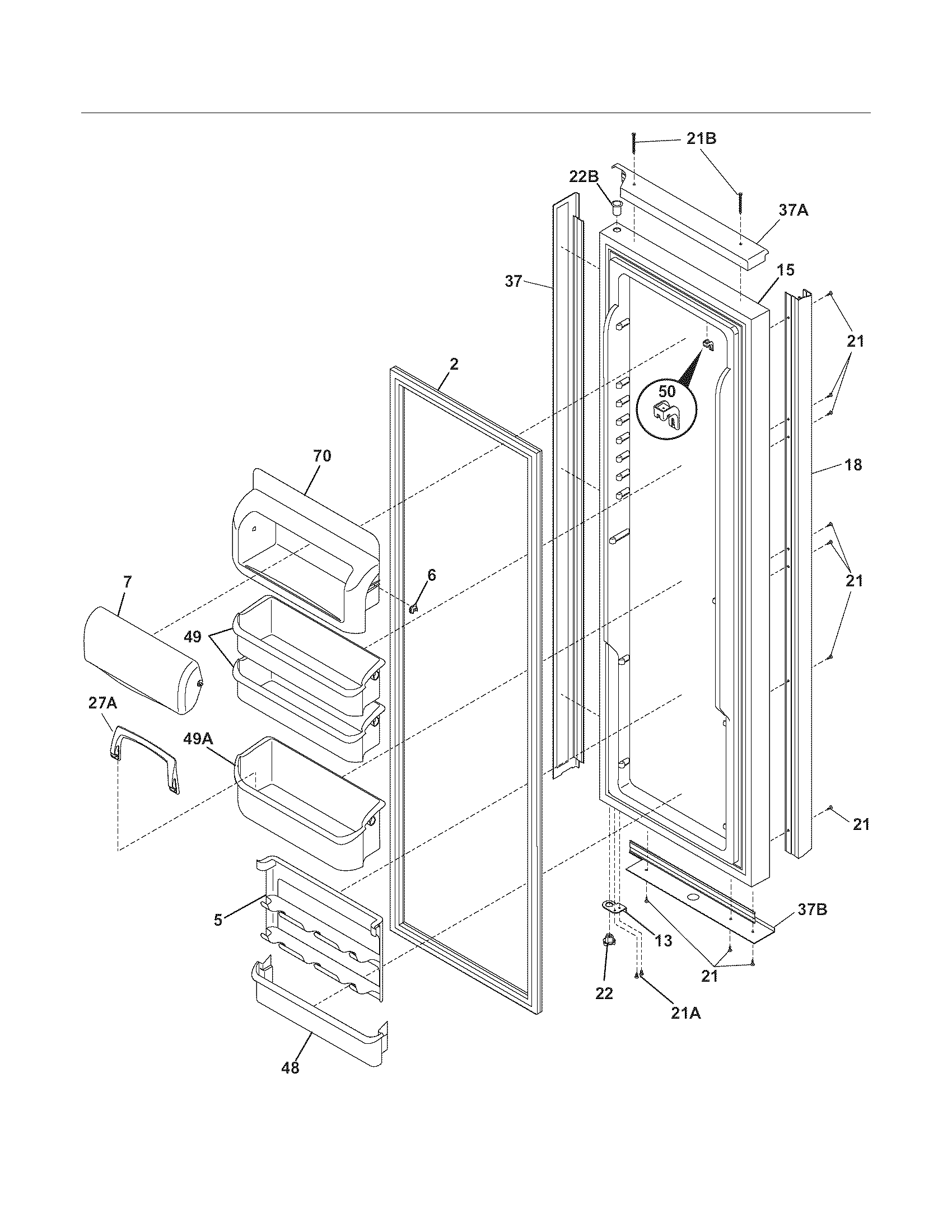 Frigidaire GHSC239TDB3 refrigerator door diagram