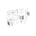 Frigidaire FAK124P1V1 cabinet/front/controls diagram