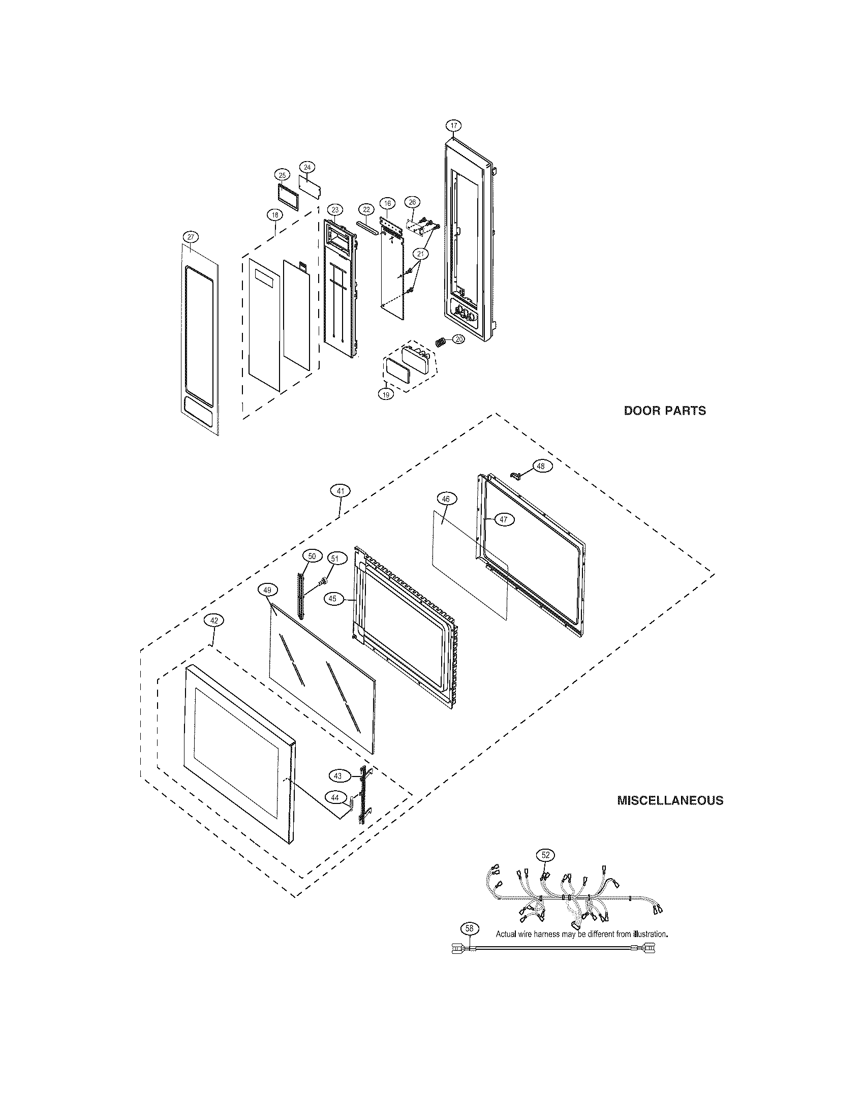 Frigidaire PLMB209DCB control panel/door diagram