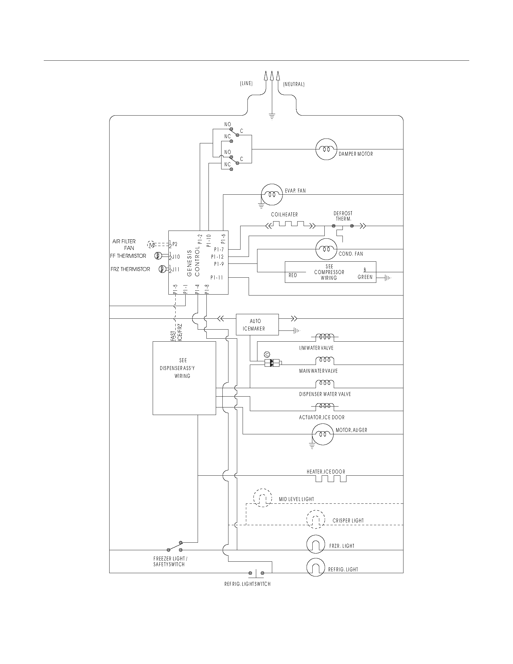 Frigidaire GLHS68EESB5 wiring schematic diagram