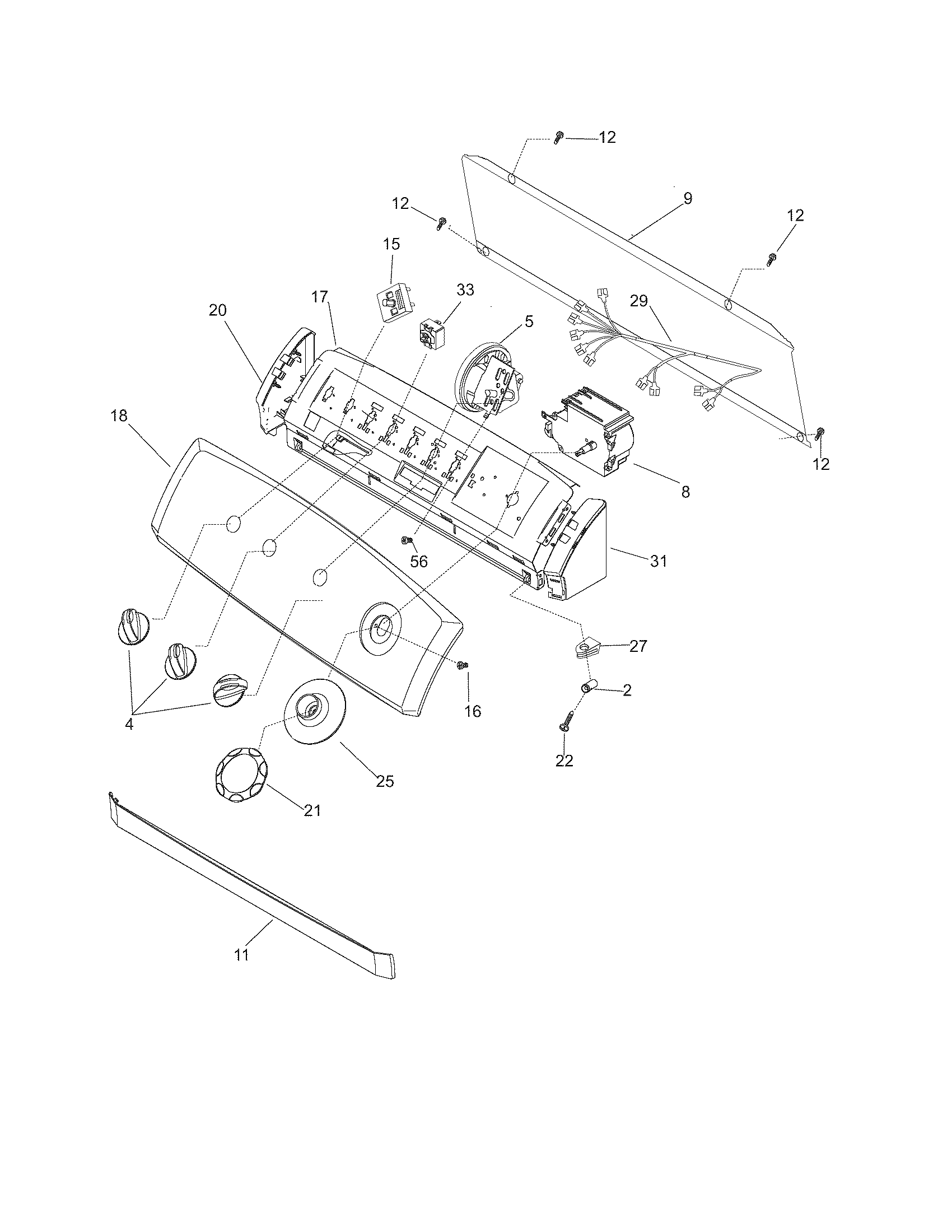 Frigidaire GLWS1339ES0 control/panel diagram