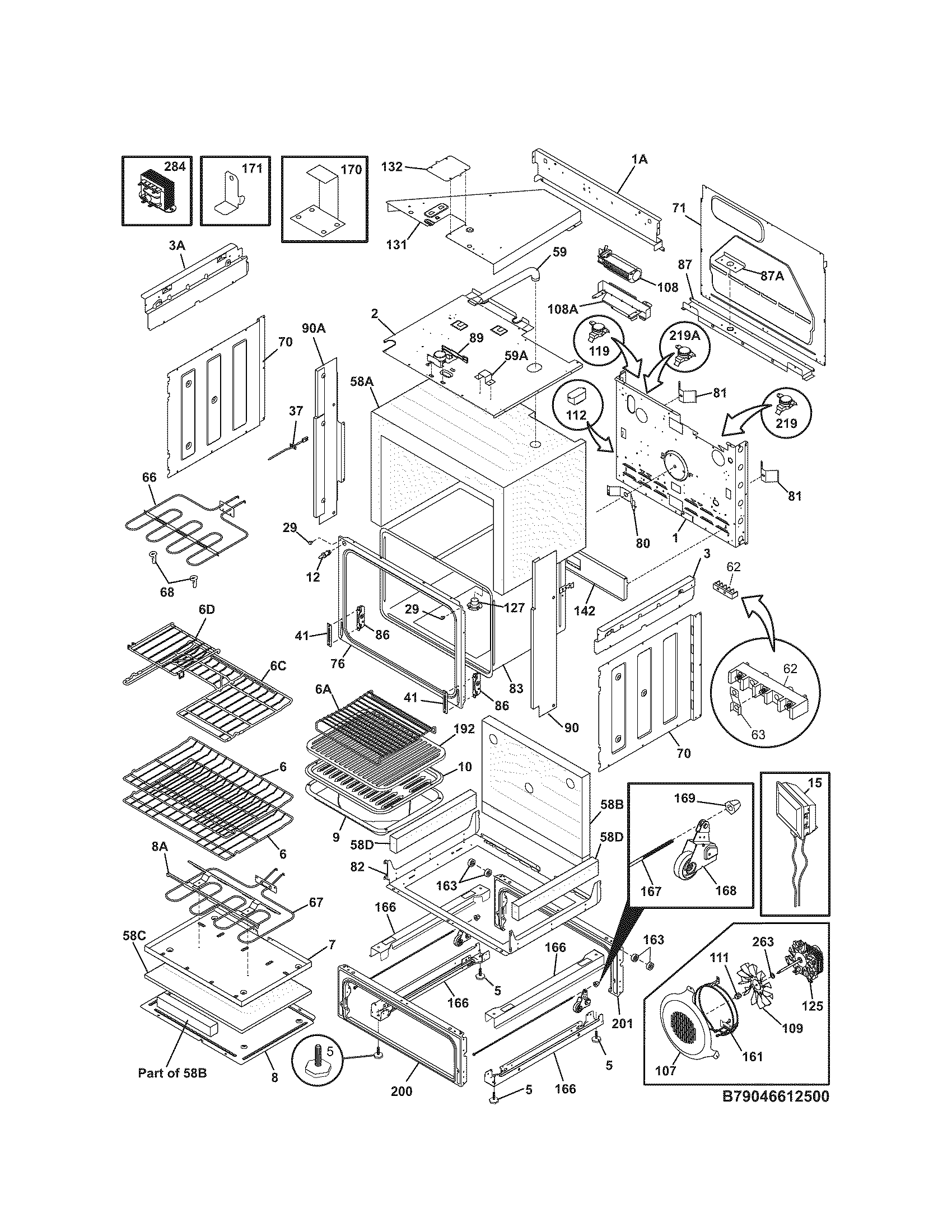 Kenmore Elite 79046613500 body diagram
