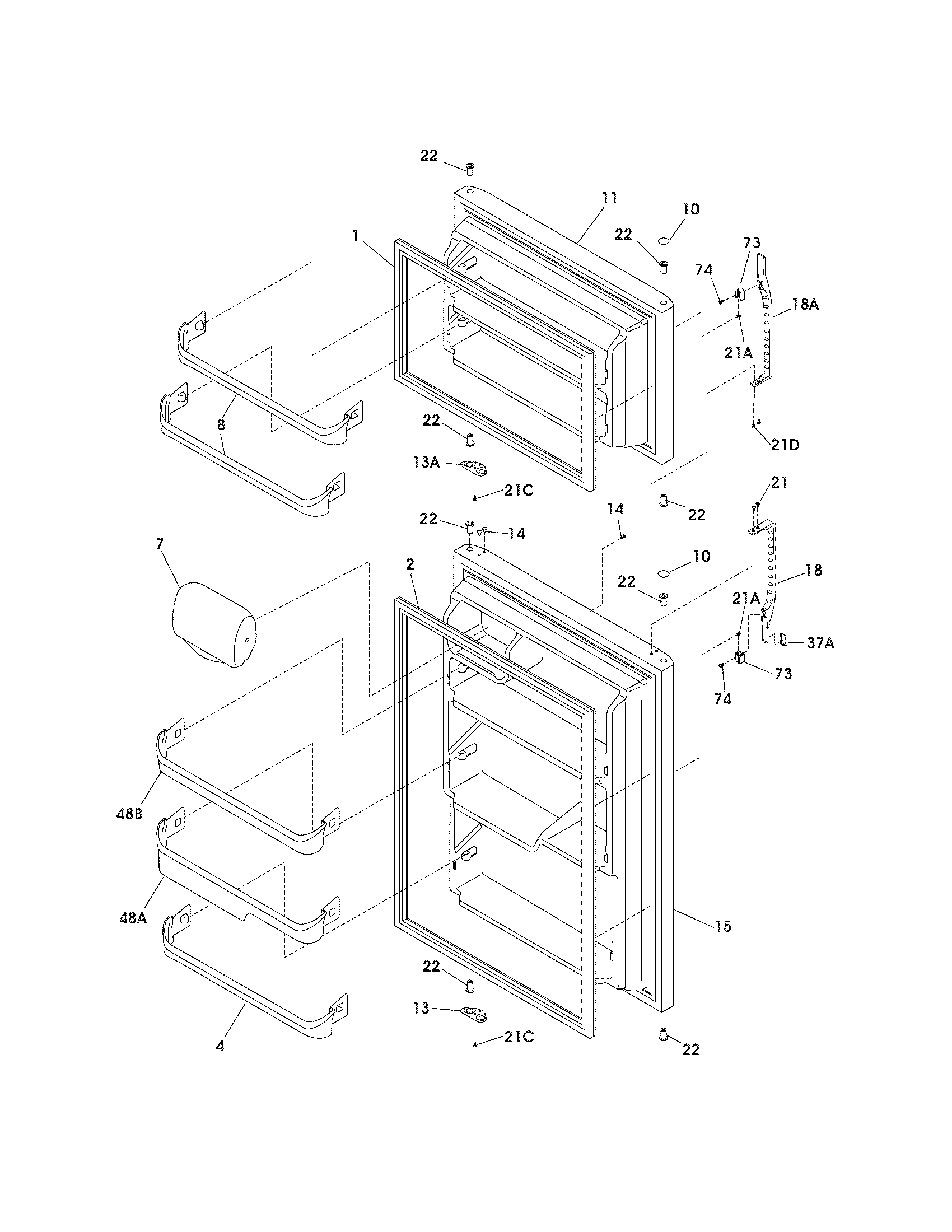 Kenmore 25364833406 door diagram