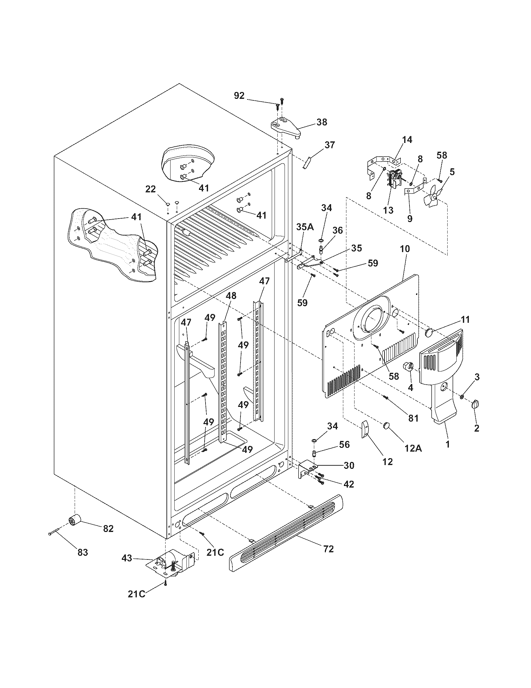 Kenmore 25364833406 cabinet diagram