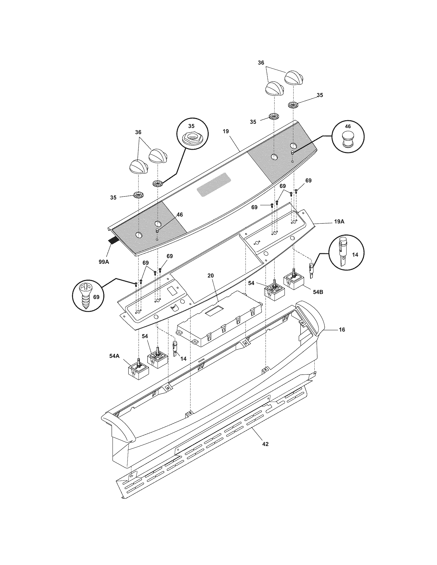 Frigidaire FES366EQA backguard diagram
