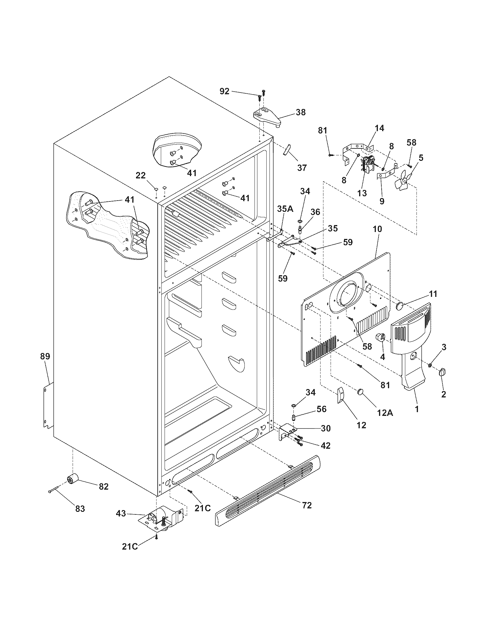 Kenmore 25360734402 cabinet diagram