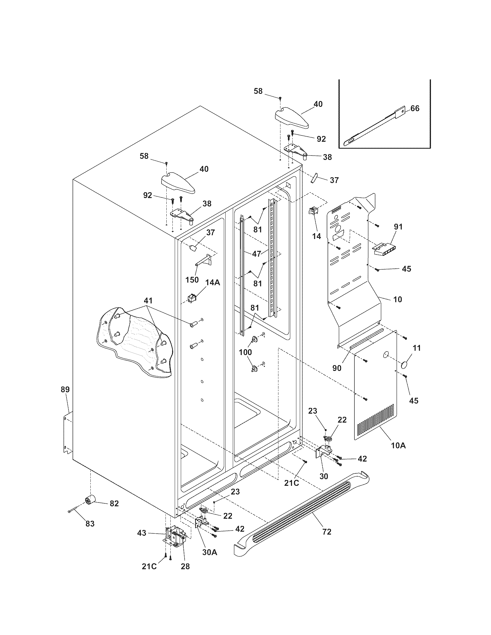 Kenmore 25355672408 cabinet diagram