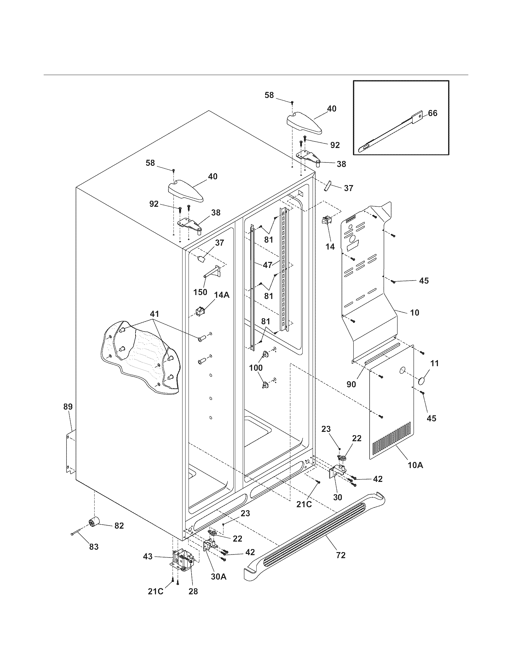 Kenmore 25354669406 cabinet diagram