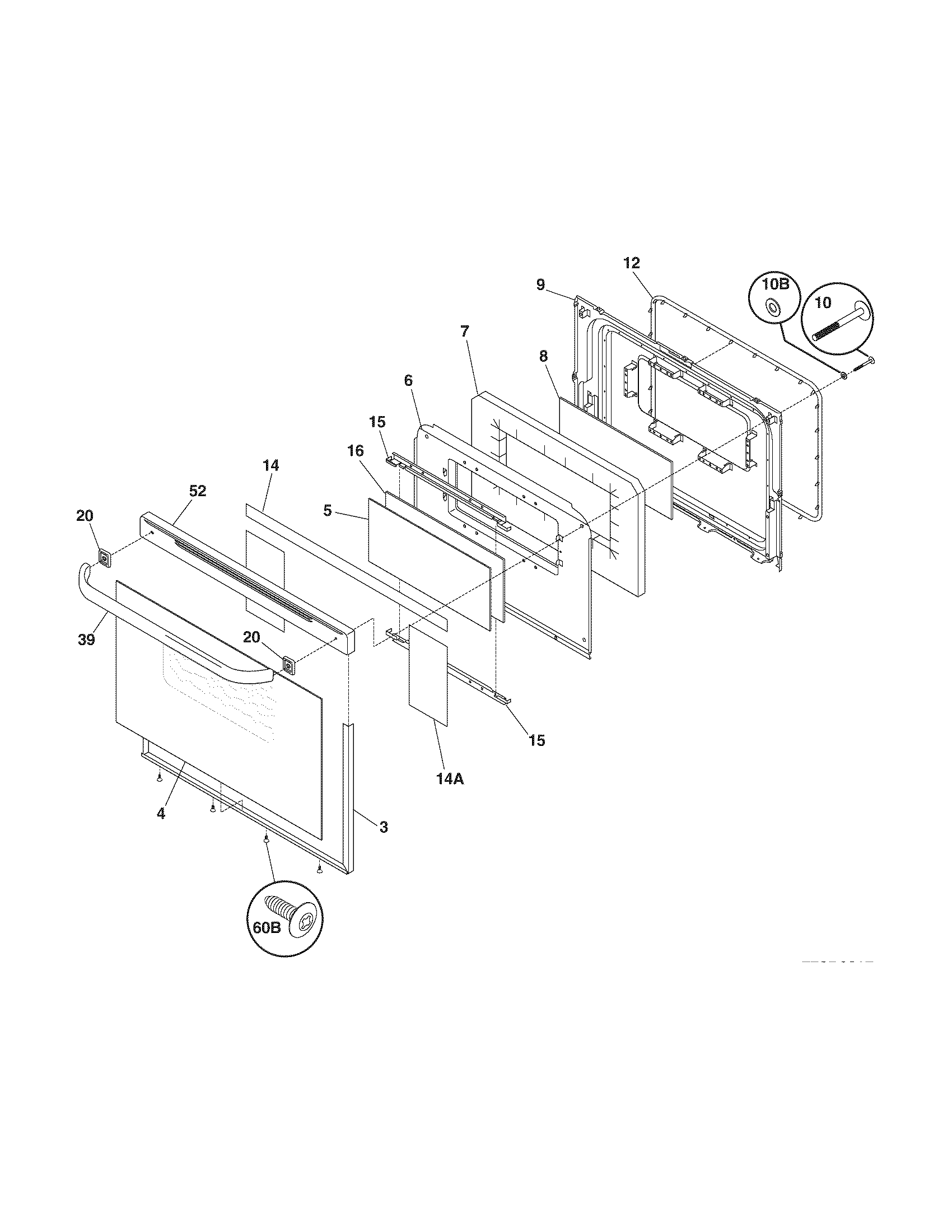 Frigidaire FEF365XESB door diagram