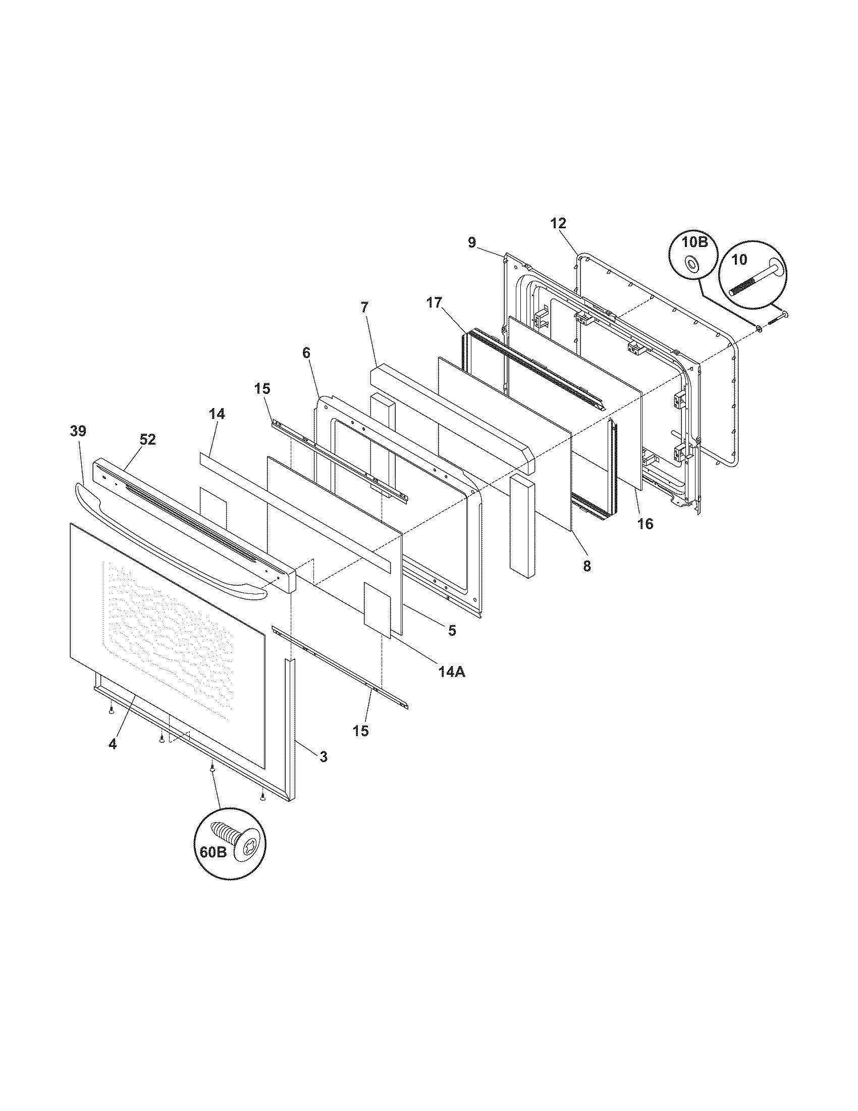 Frigidaire FEF366XESB door diagram
