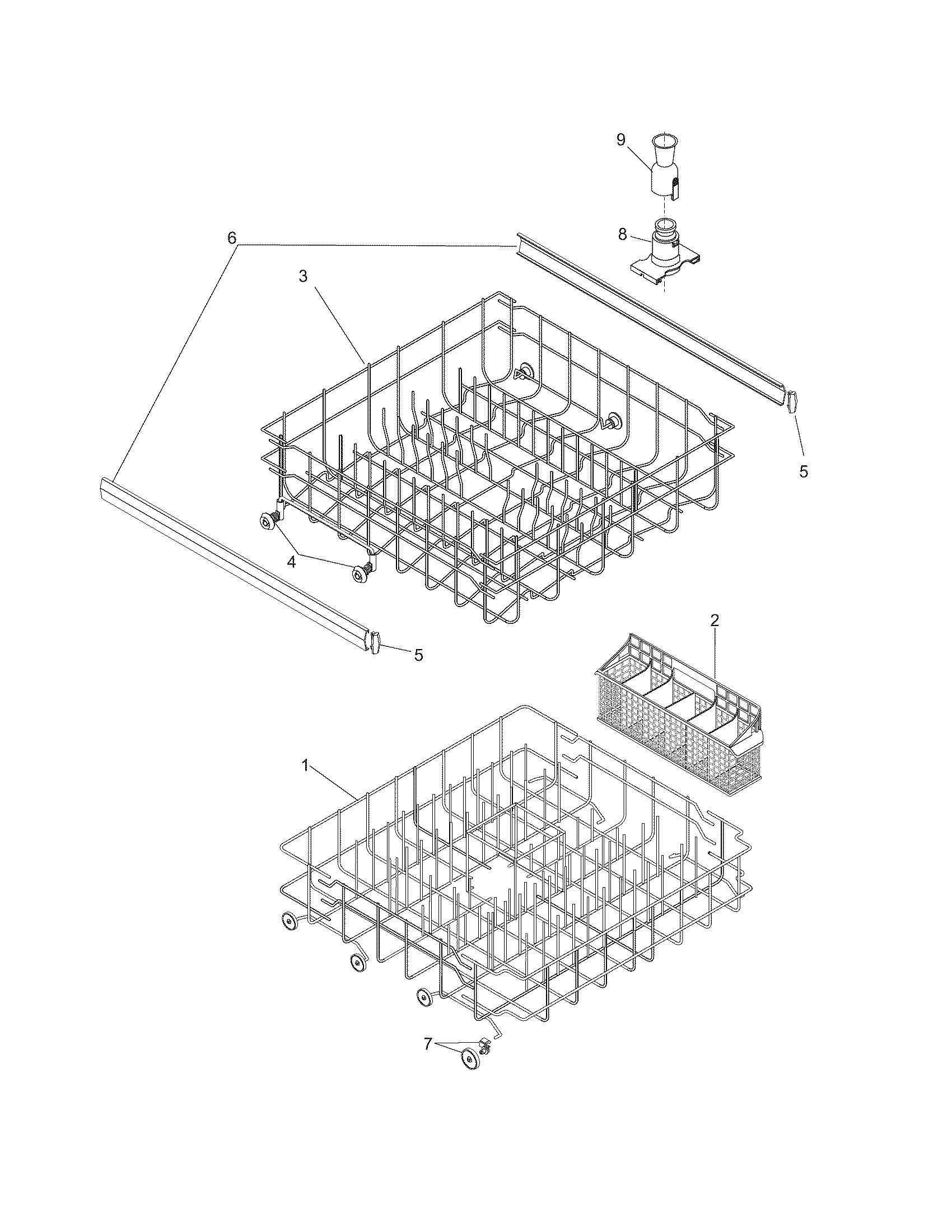 Frigidaire FDB510LCB1 racks diagram
