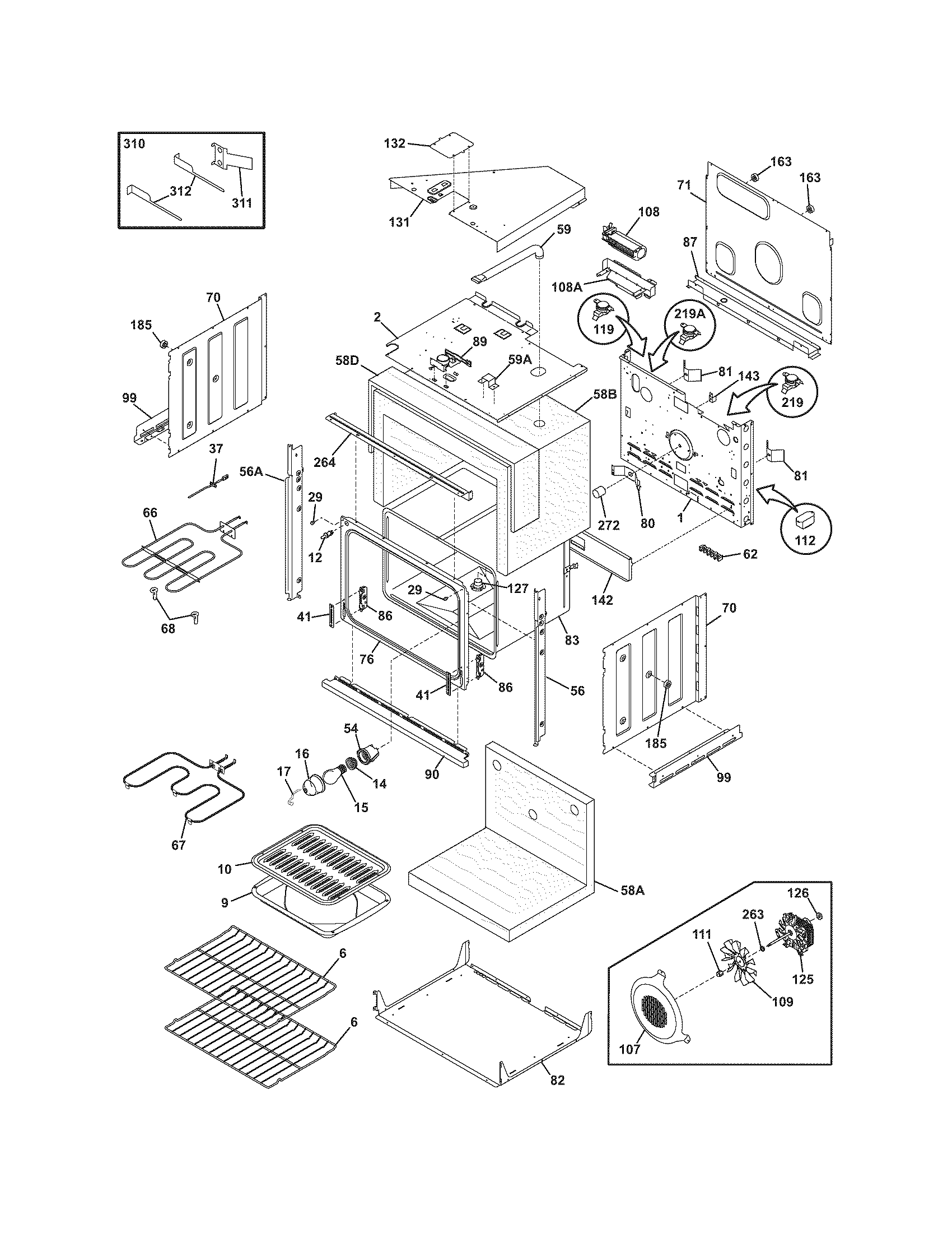 Frigidaire FEB30S7DCB body diagram