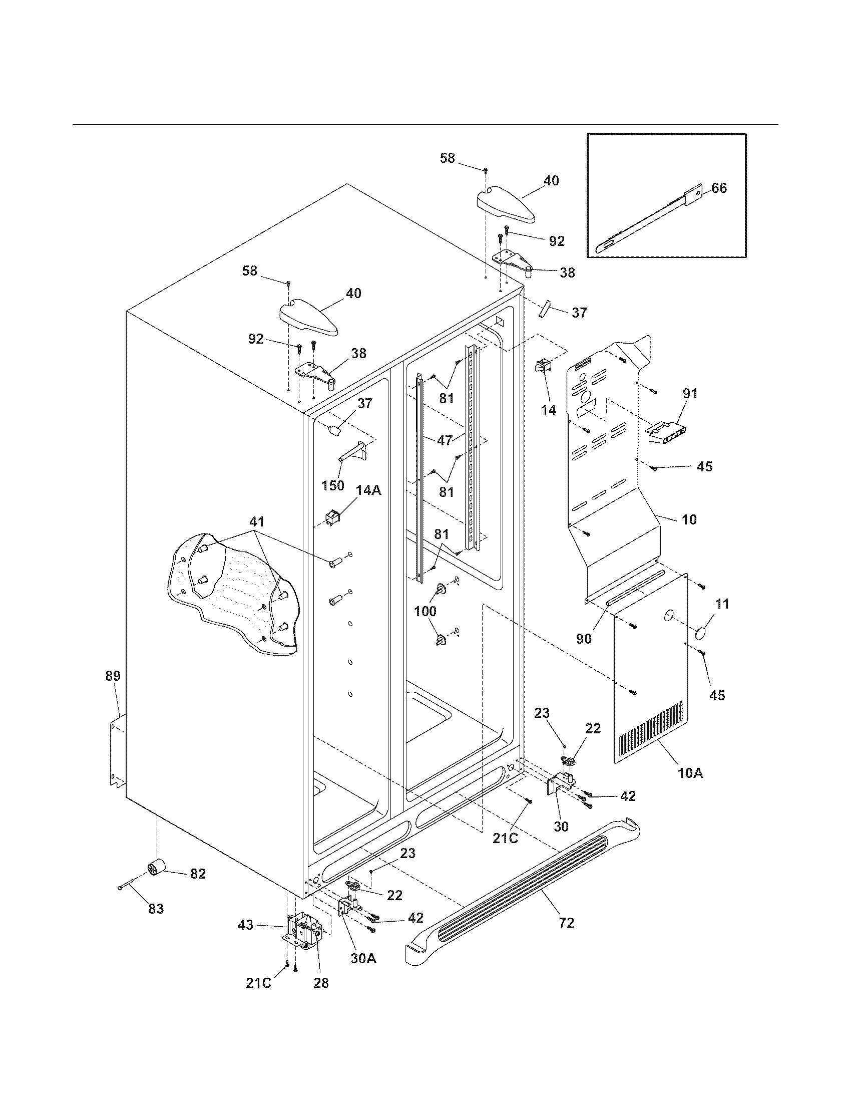 Kenmore 2535629440N cabinet diagram