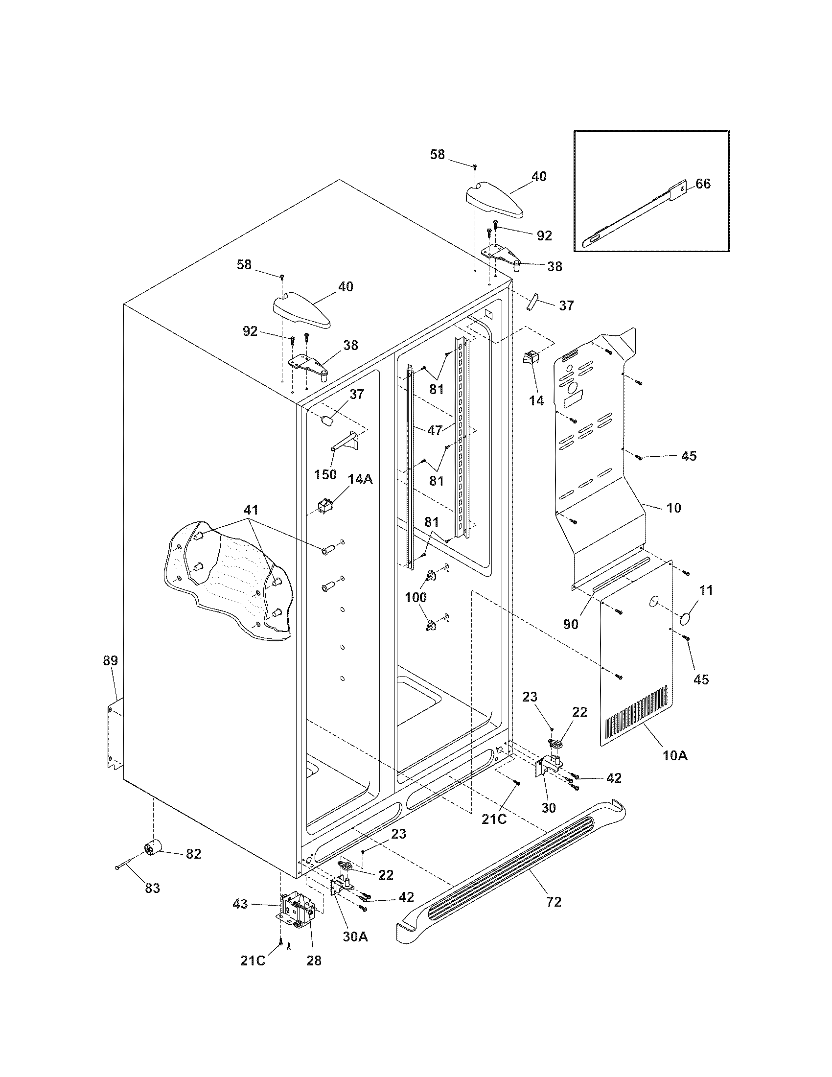 Kenmore 25355683409 cabinet diagram