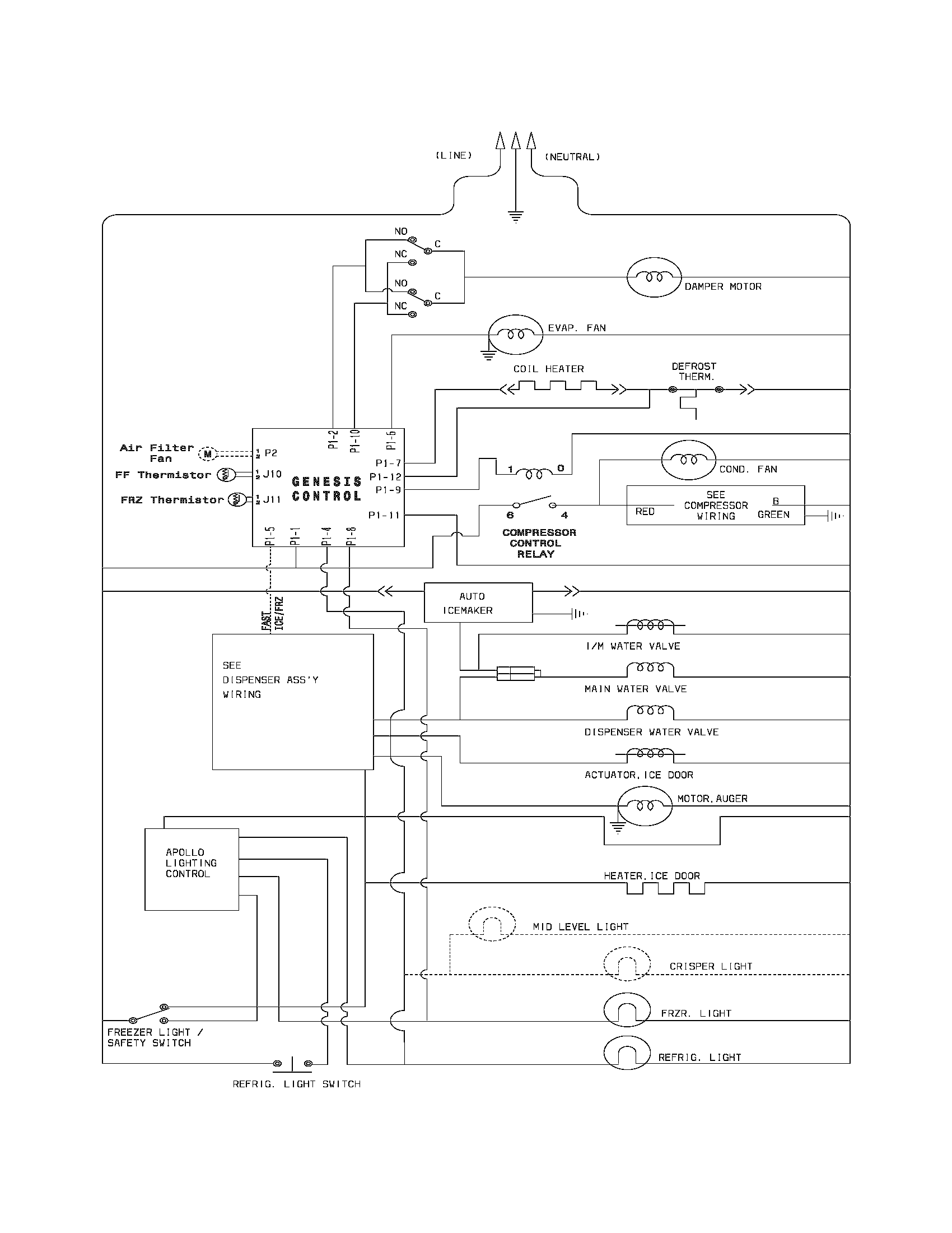 Frigidaire FRS6L9EESS9 wiring schematic diagram