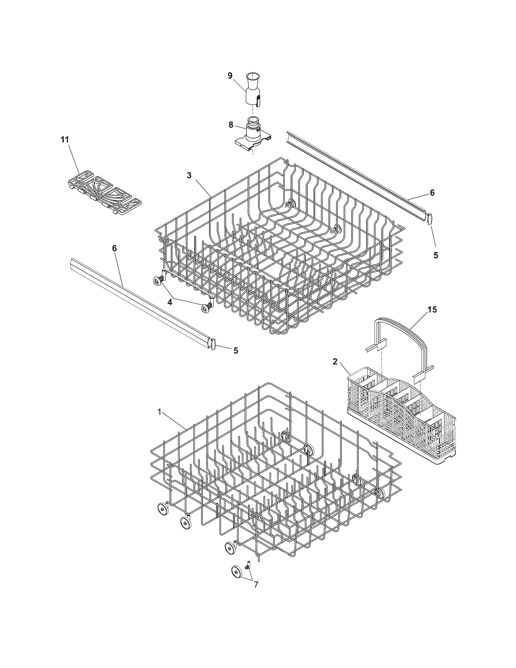 Frigidaire FDB710LCS1 racks diagram