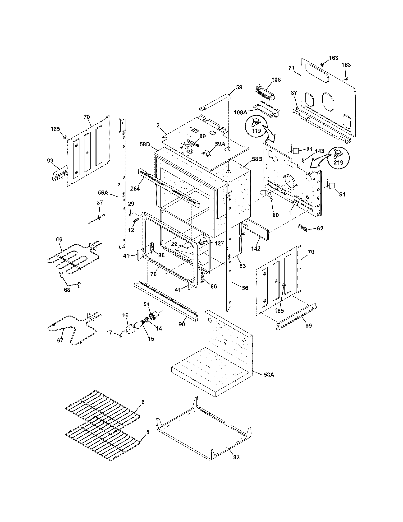 Frigidaire FEB27T5DCB lower oven diagram