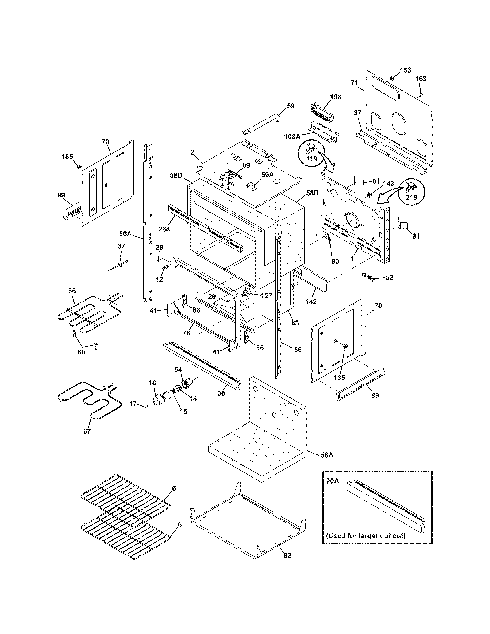 Frigidaire FEB30T5DCB lower oven diagram