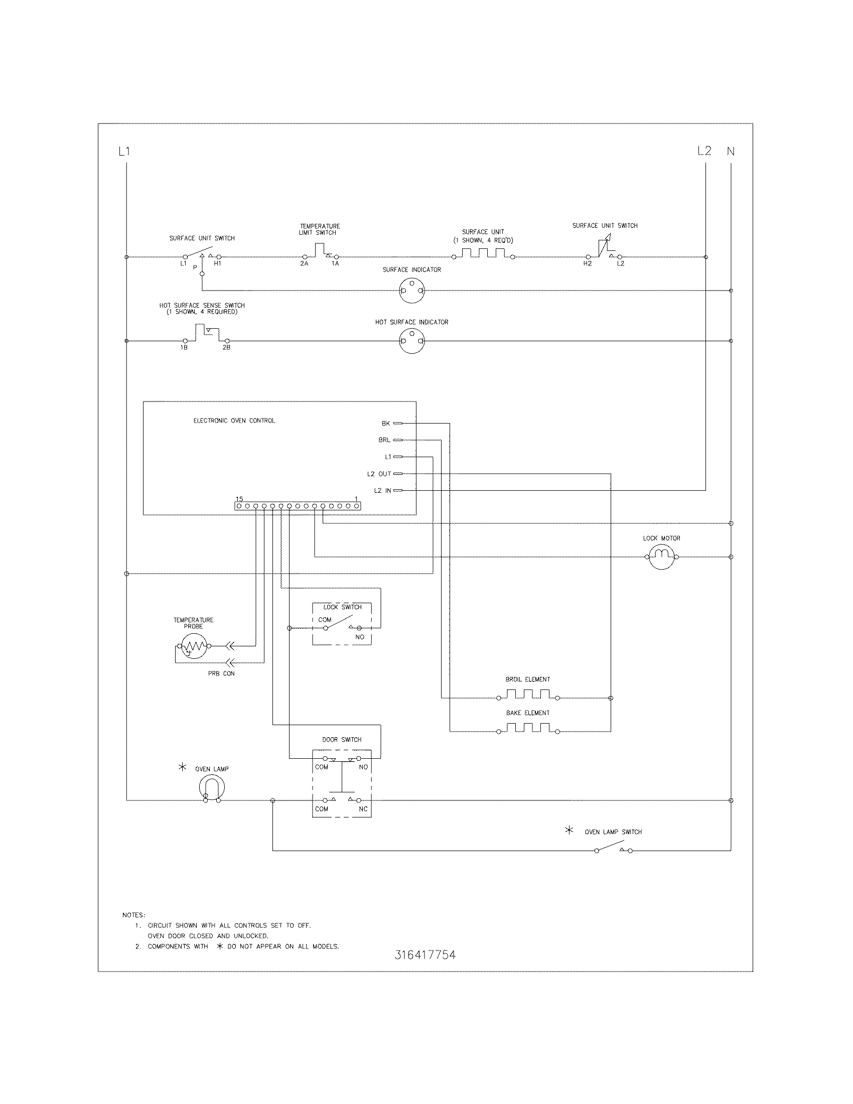Frigidaire FEFL67DCG wiring schematic diagram