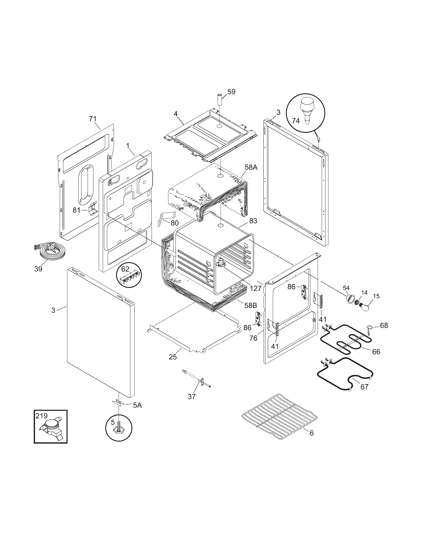 Universal/Multiflex (Frigidaire) CMEF212EB1 body diagram