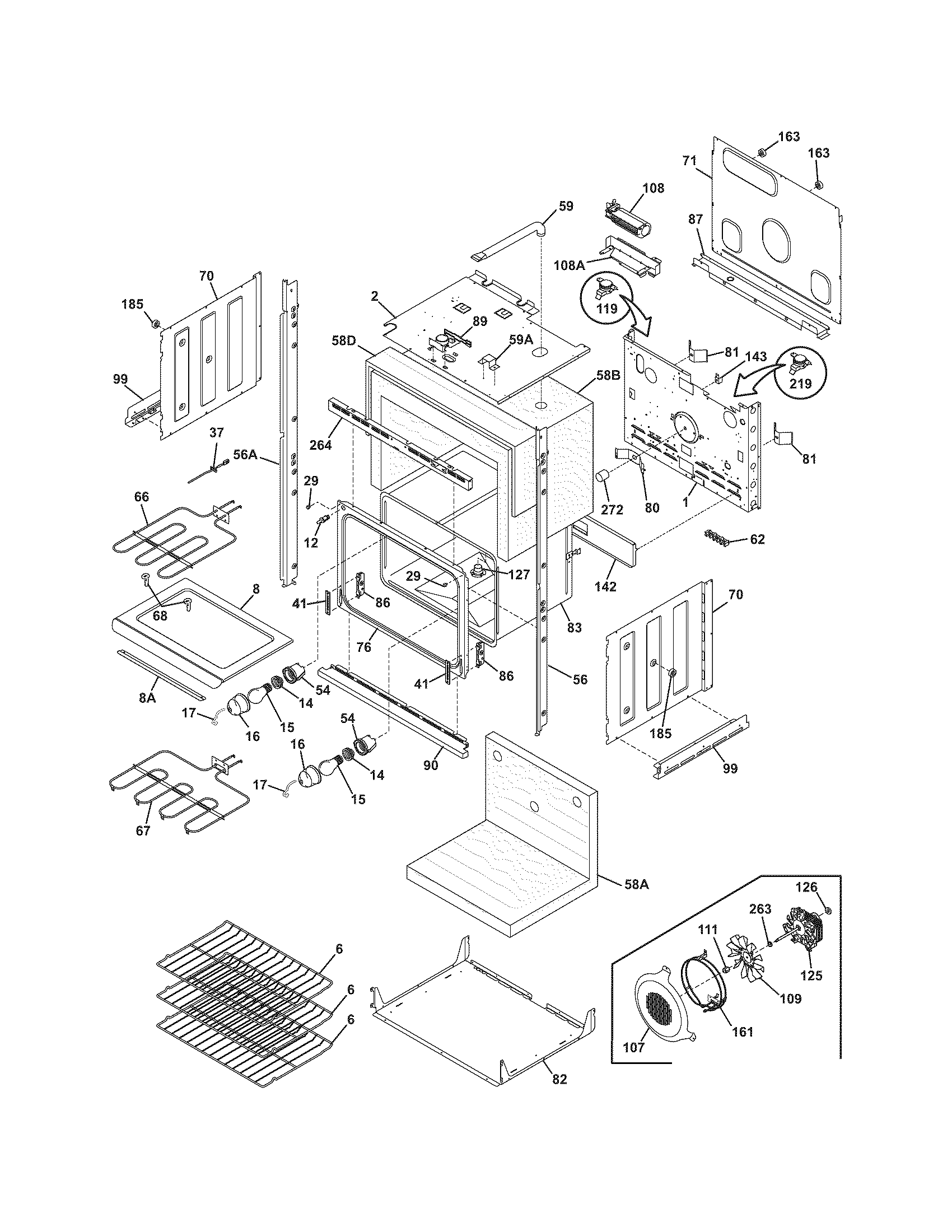 Frigidaire GLEB30T9DQB lower oven diagram