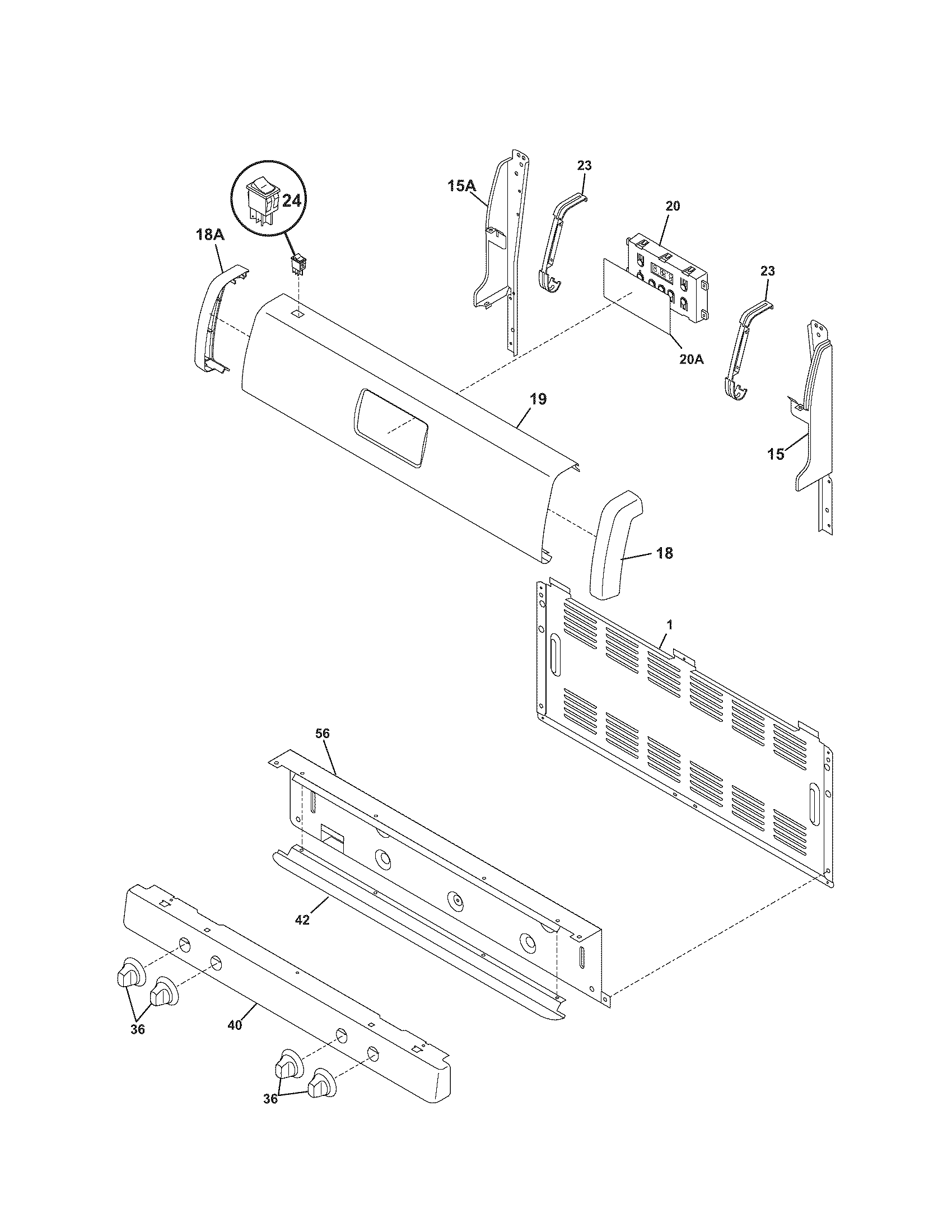 Kenmore 79070419500 backguard diagram
