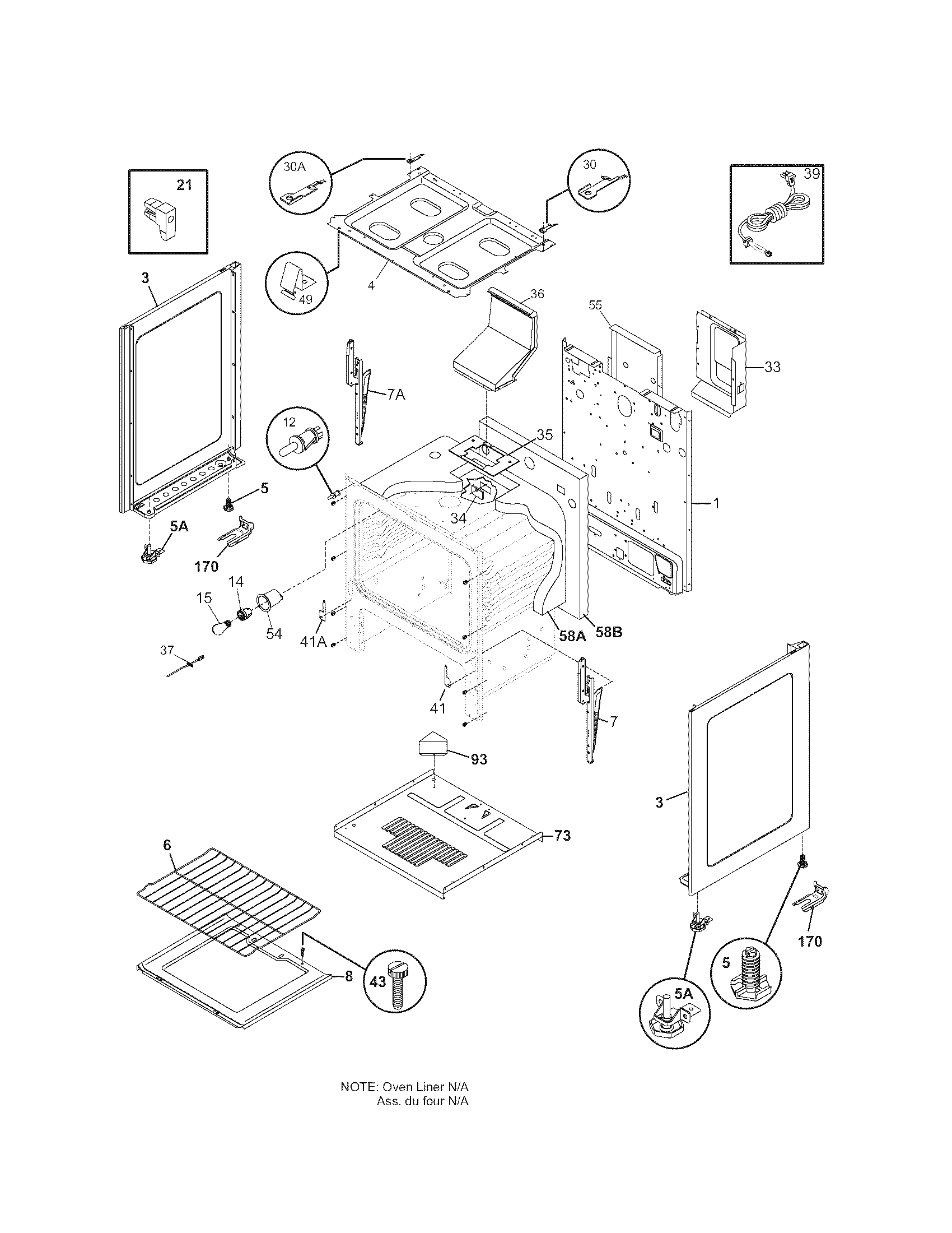 Kenmore 79070419500 body diagram