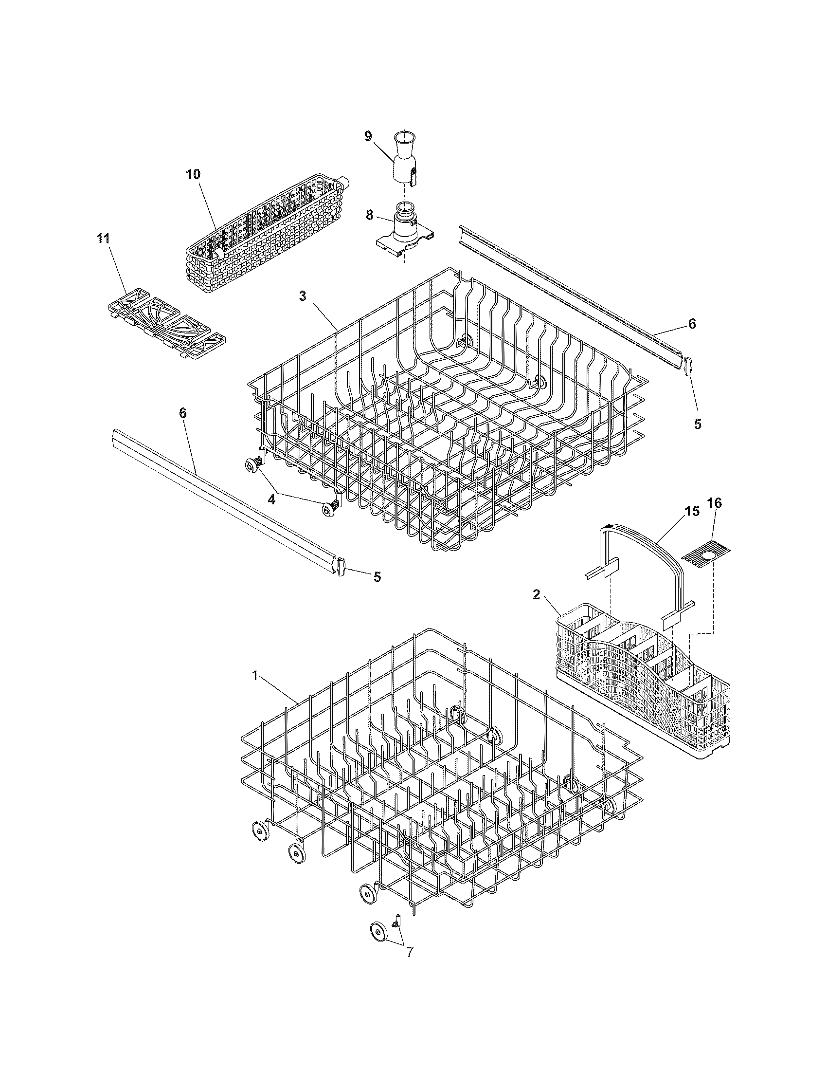 Kenmore 58714153402 racks diagram