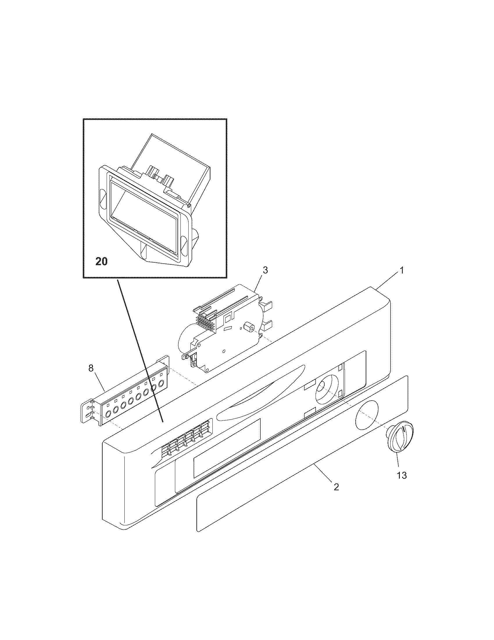 Kenmore 58716162401 control panel diagram
