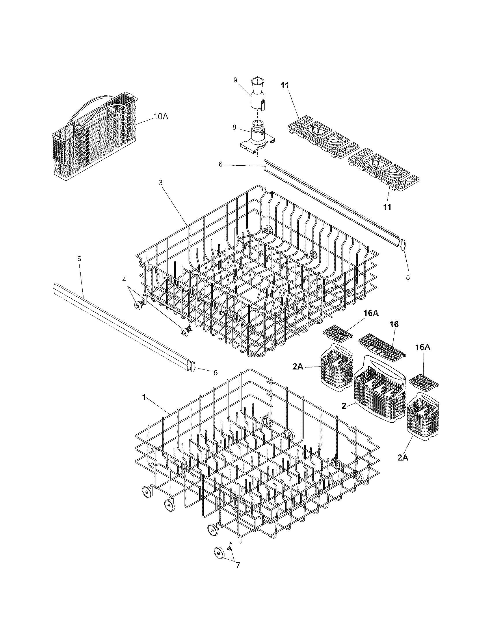 Kenmore 58716162401 racks diagram
