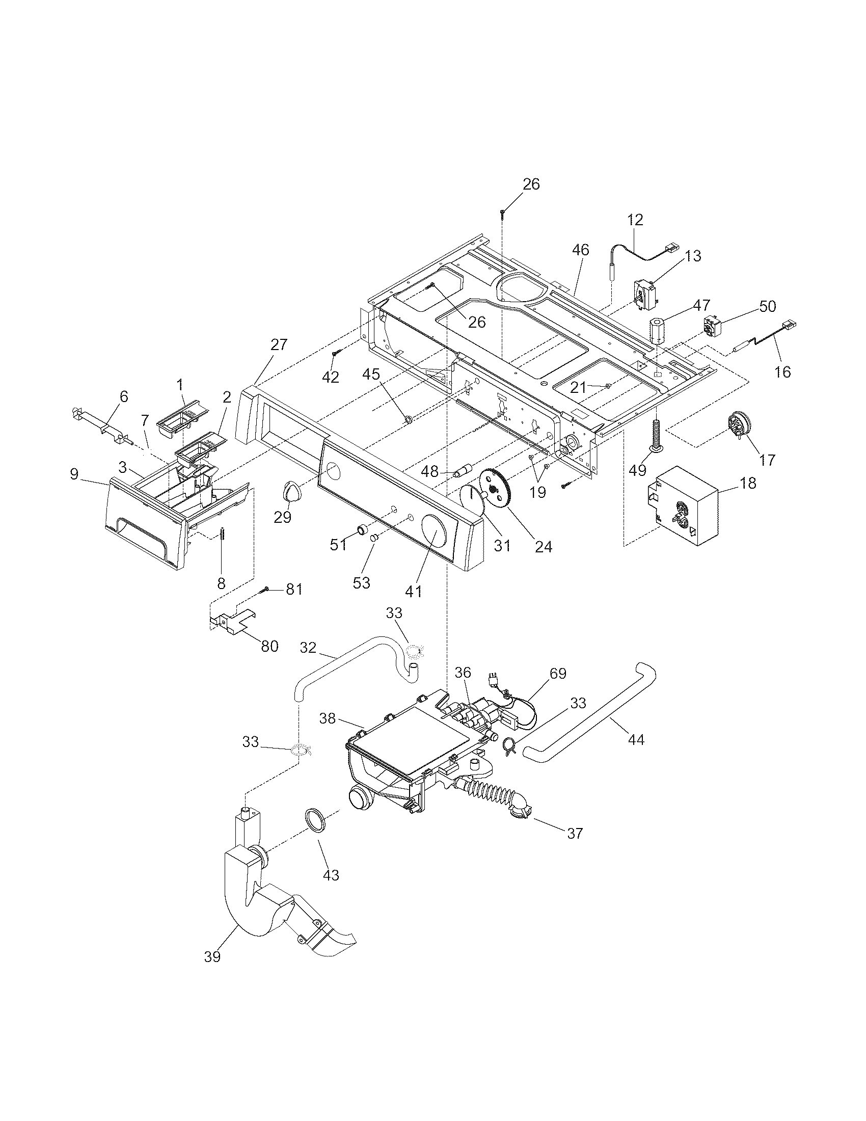 Kenmore 41724182301 control panel diagram