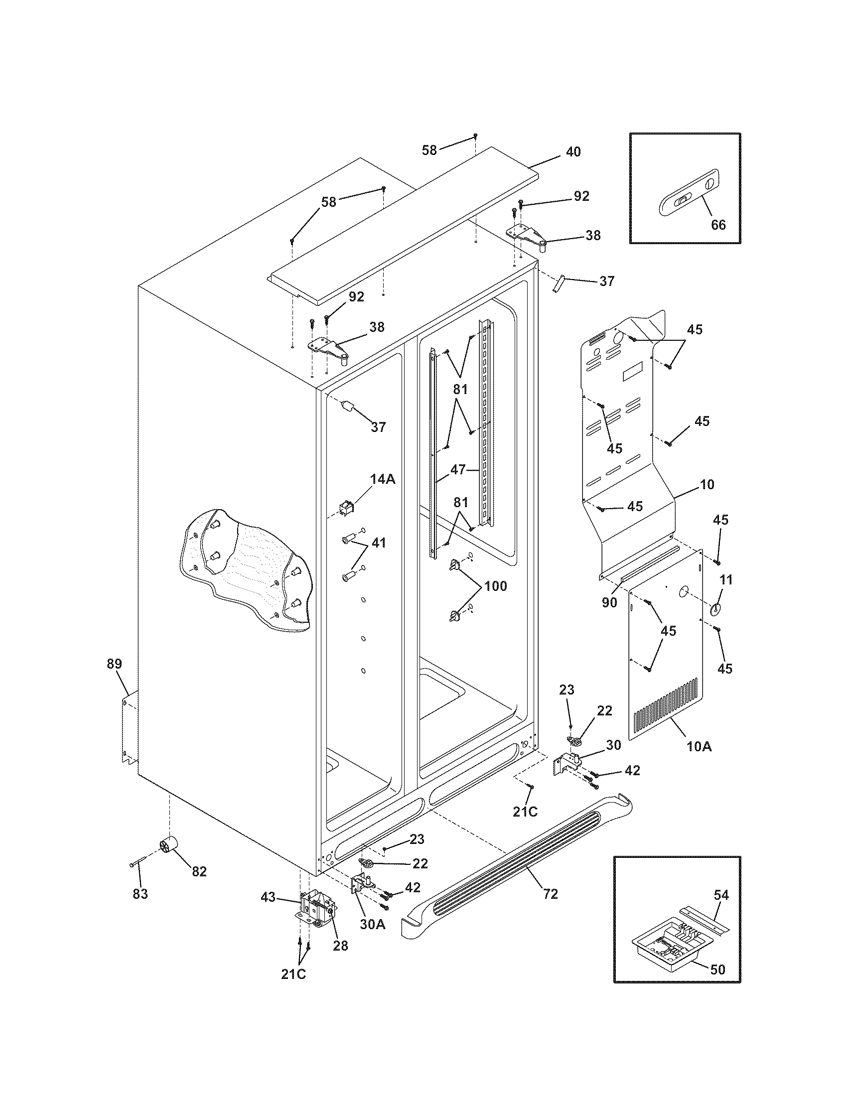 Kenmore Elite 25344394407 cabinet diagram