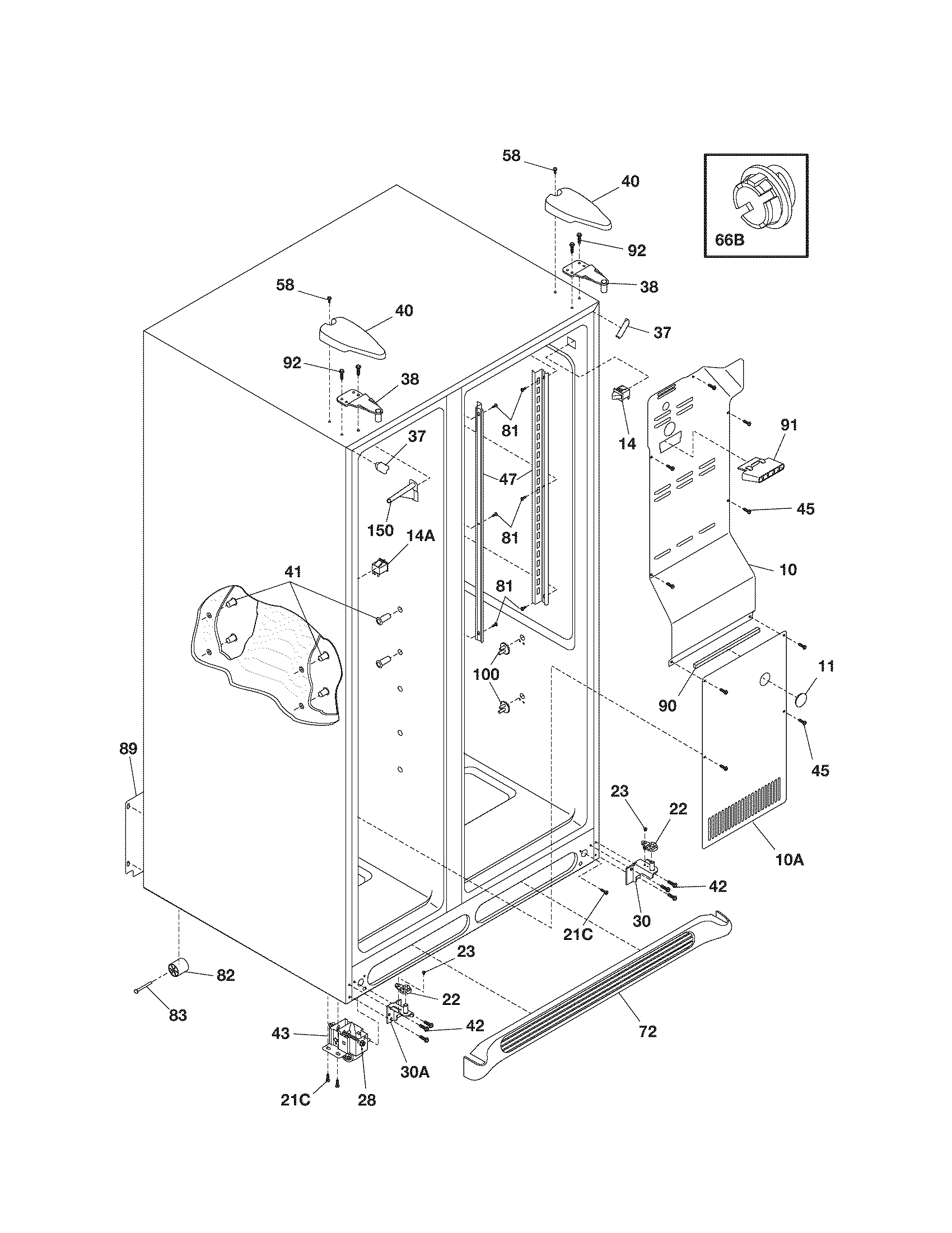 Kenmore 2535462940N cabinet diagram