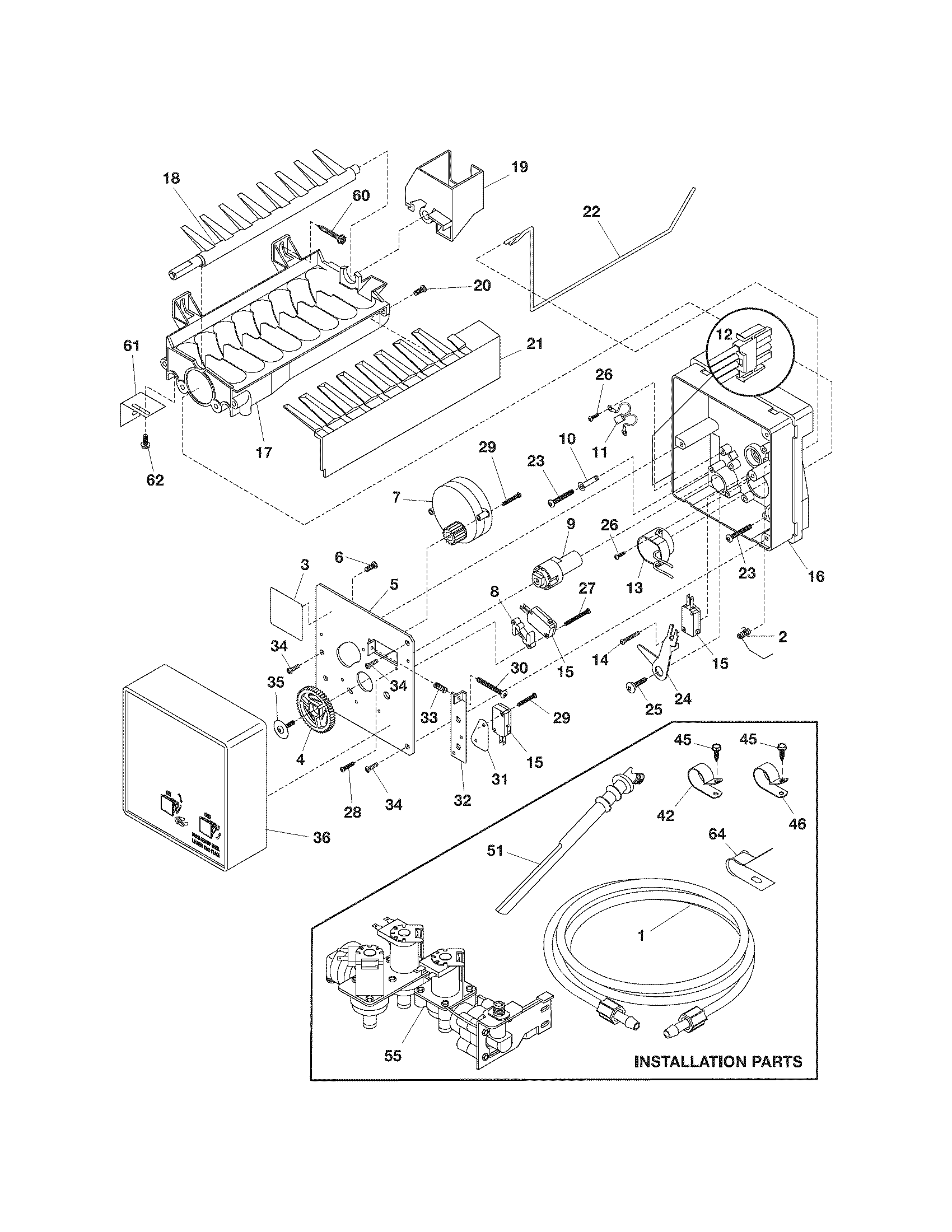 Kenmore 2535462940A ice maker diagram