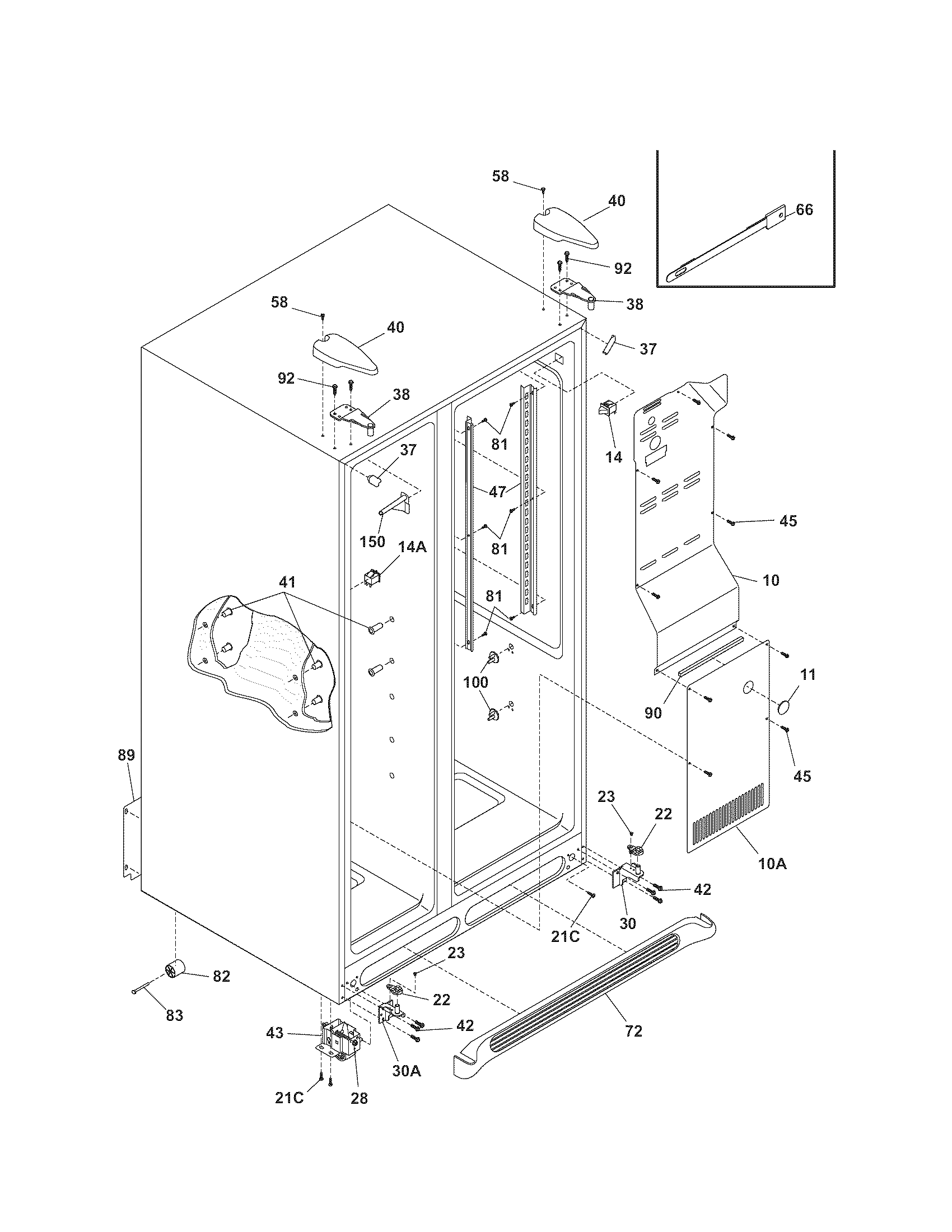 Kenmore 2535629340P cabinet diagram