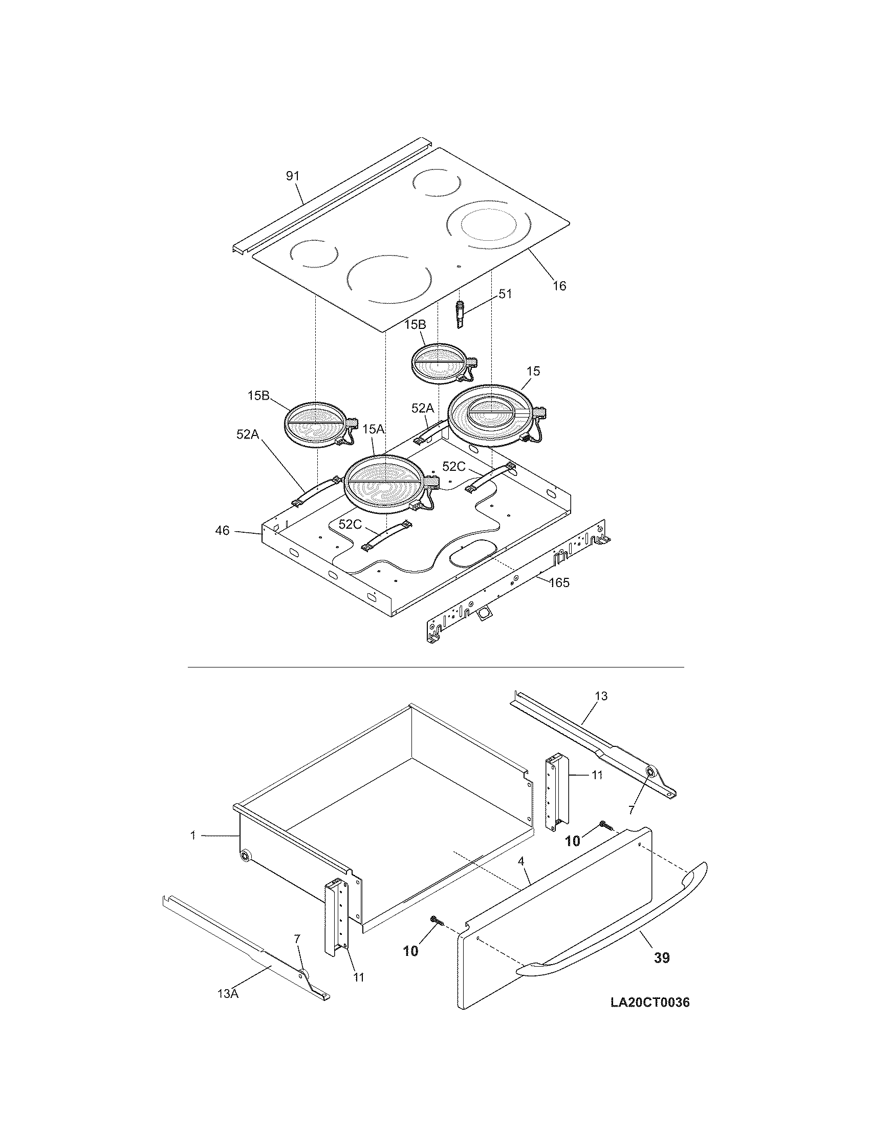 Kenmore 79046593500 top/drawer diagram