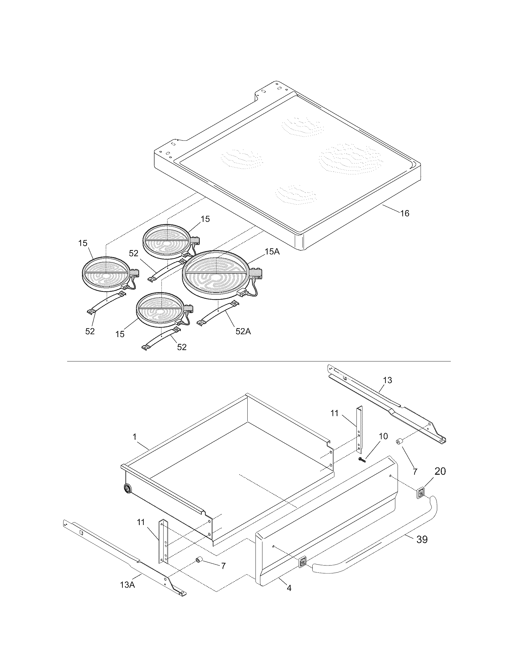 Kenmore 79090153401 top/drawer diagram