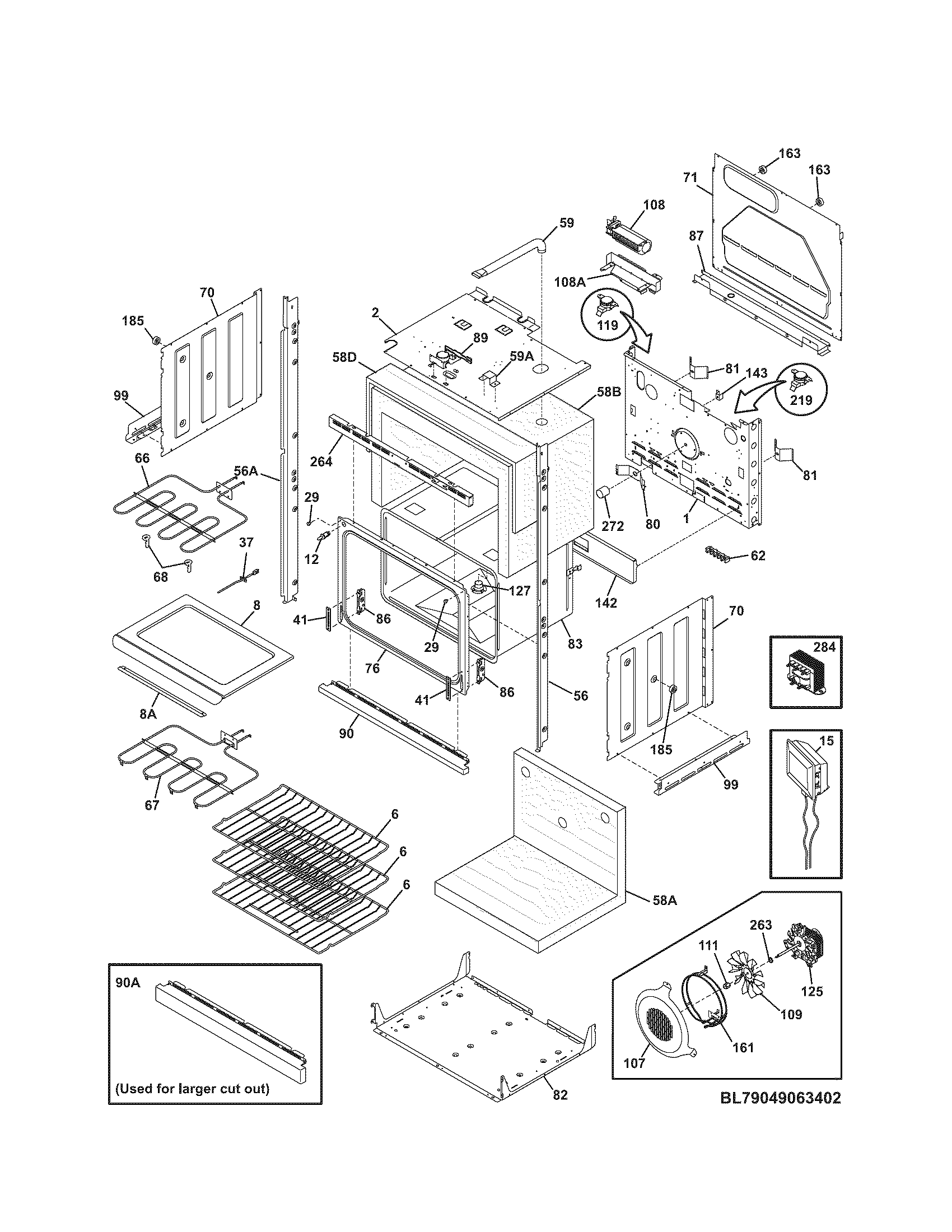 Kenmore Elite 79049063402 lower oven diagram