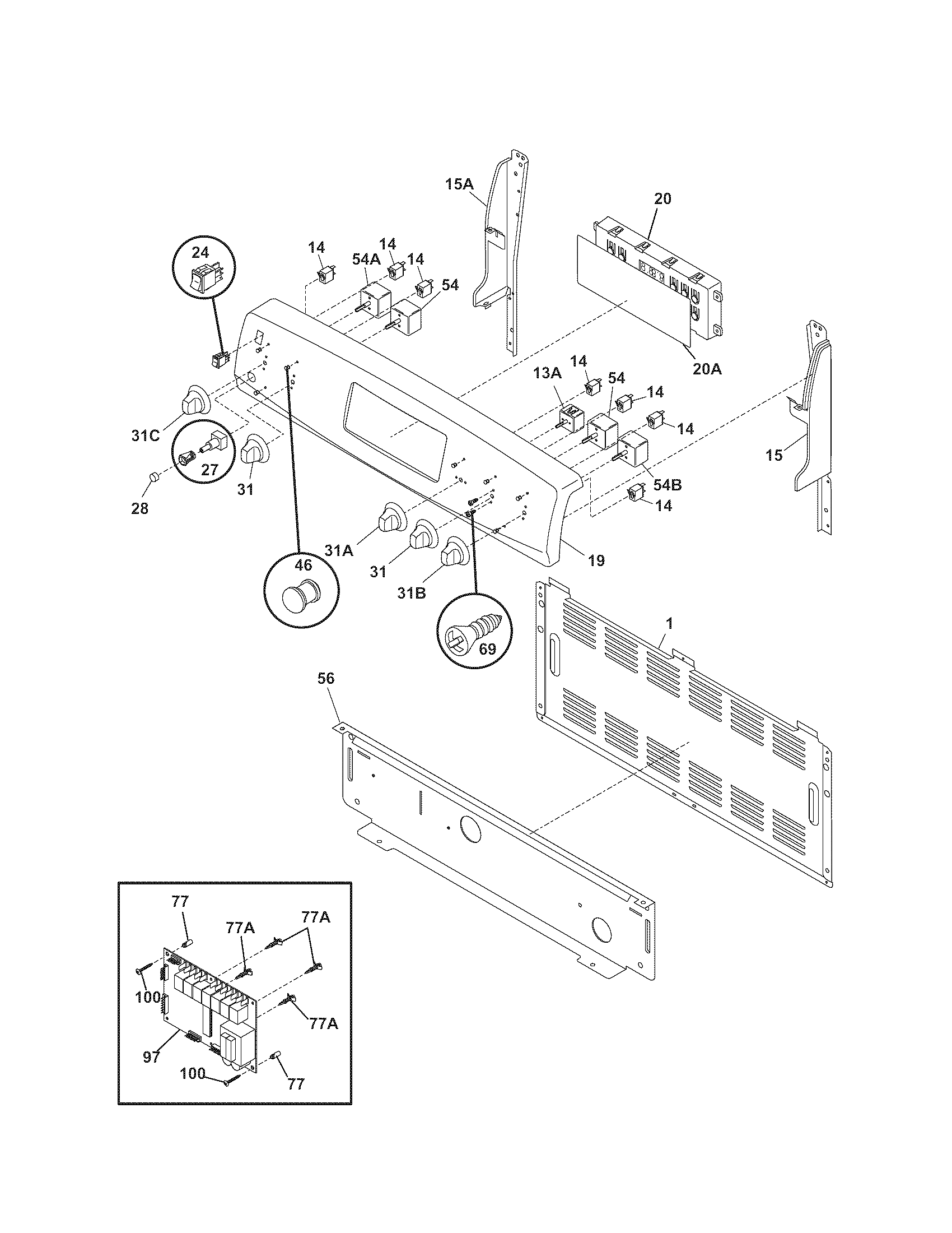 Kenmore 79096223407 backguard diagram