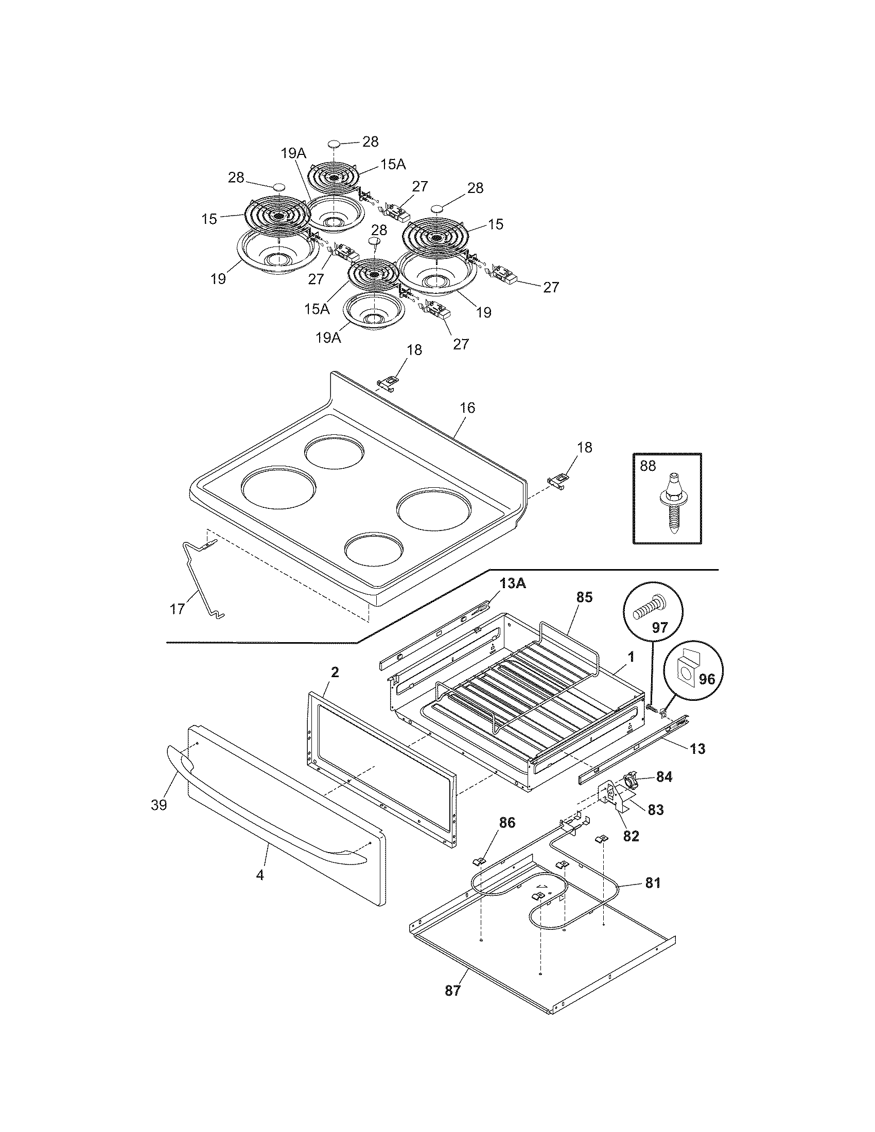 Kenmore 79094223409 top/drawer diagram