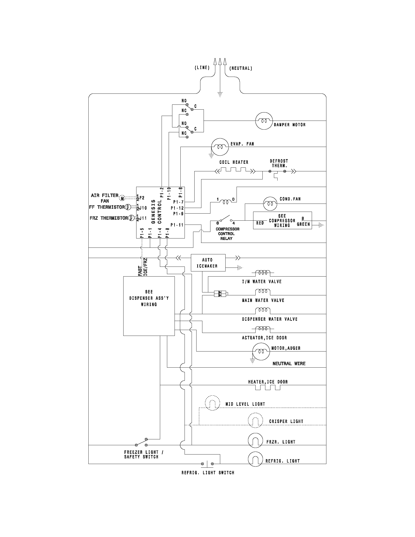 Frigidaire FRS6B5EEQ7 wiring schematic diagram