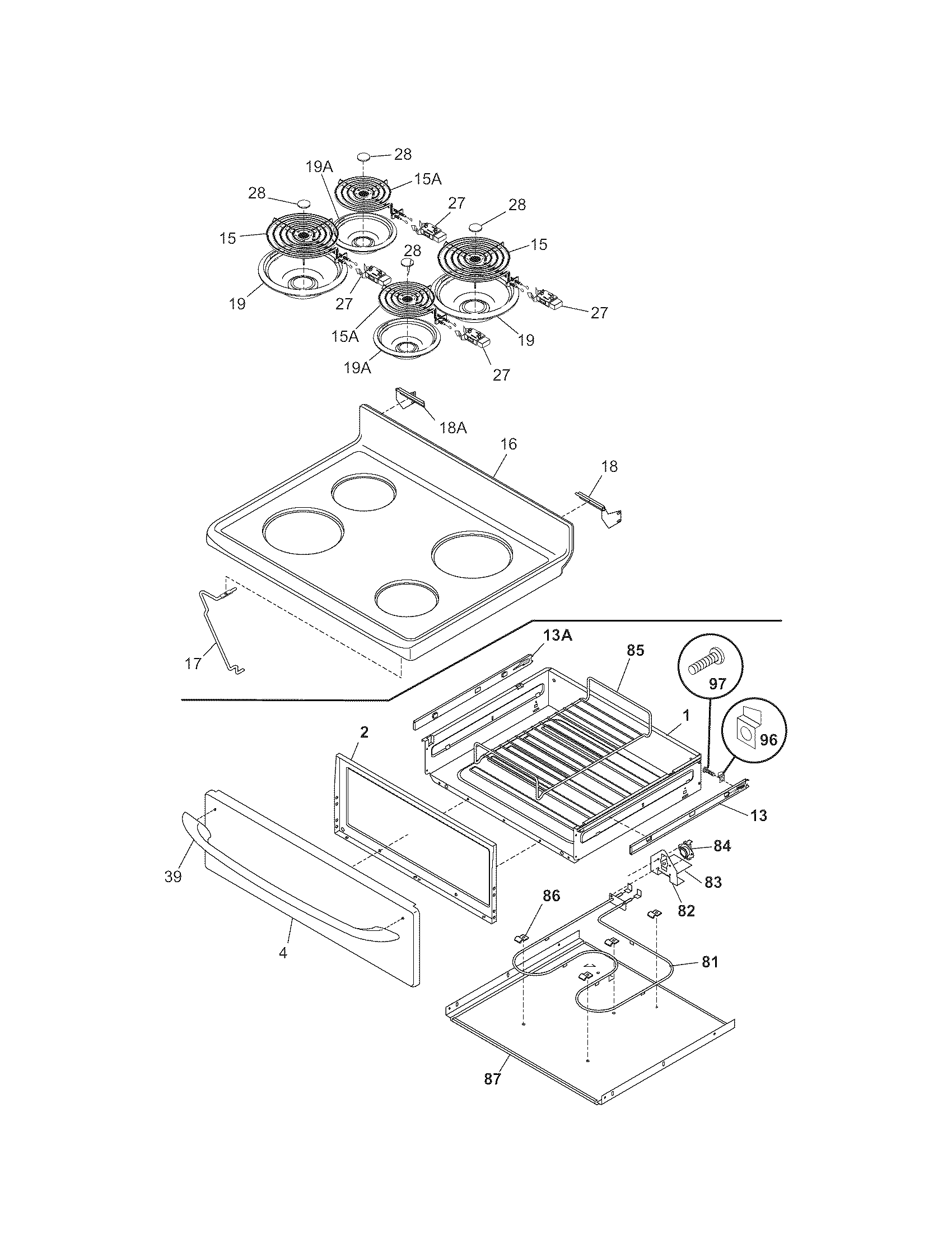 Kenmore 79094213408 top/drawer diagram