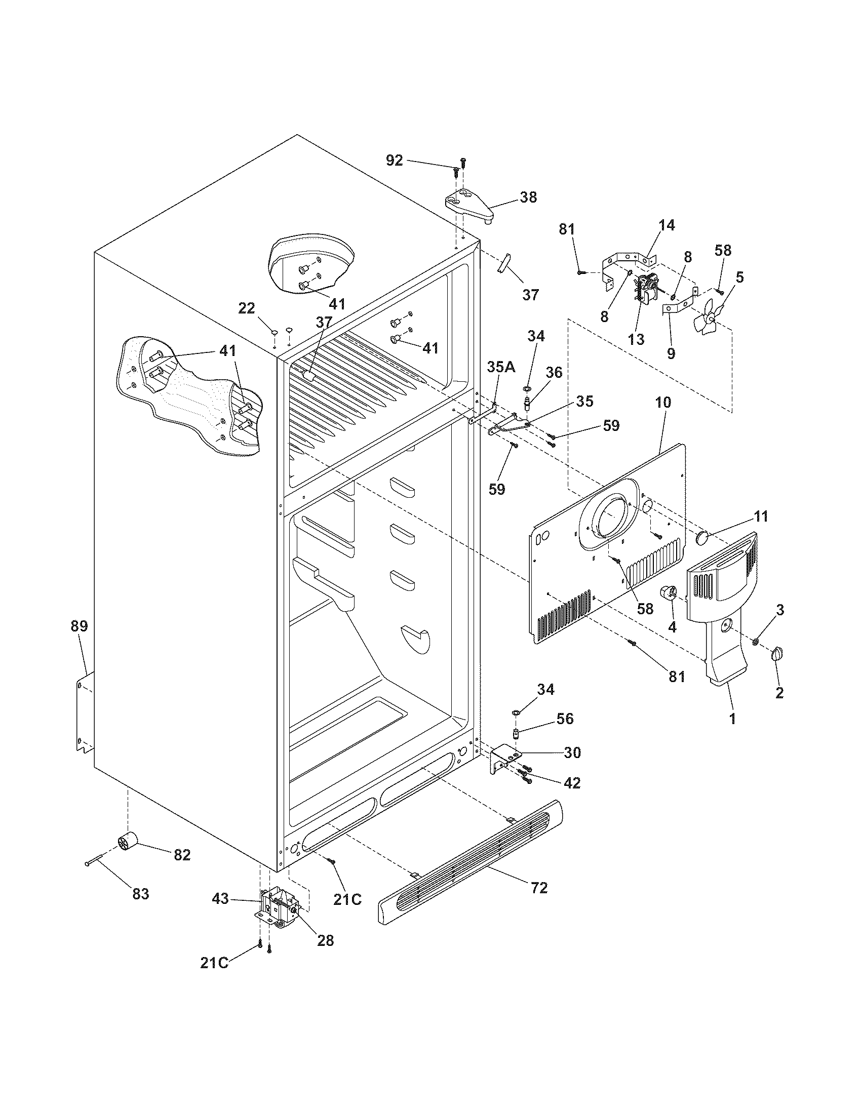 Kenmore 25377872500 cabinet diagram