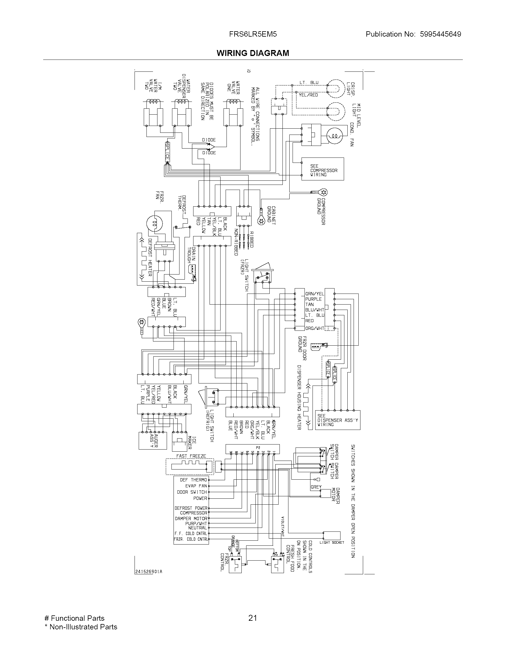 Frigidaire FRS6LR5EM5 wiring diagram diagram