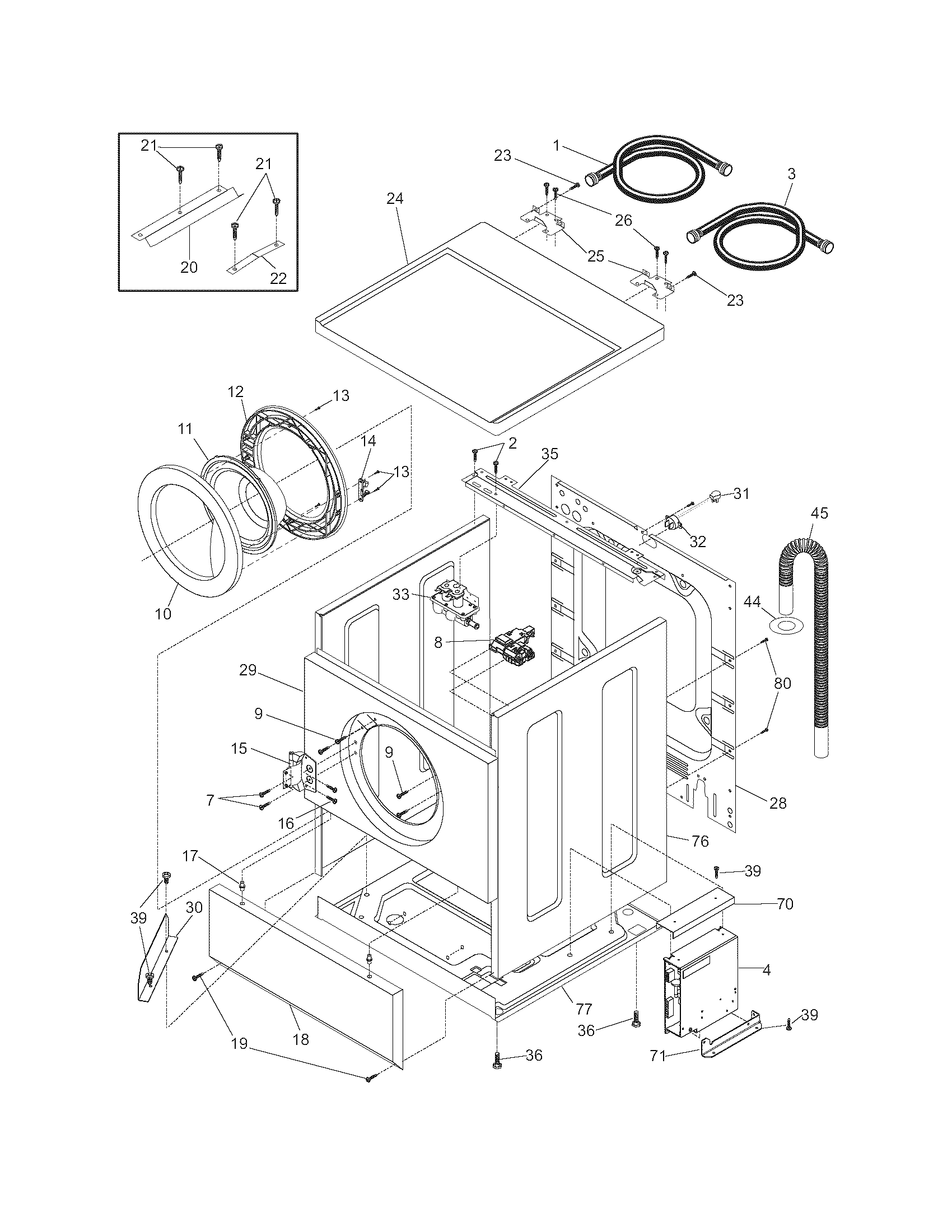 Frigidaire LTF530DS1 cabinet/top diagram